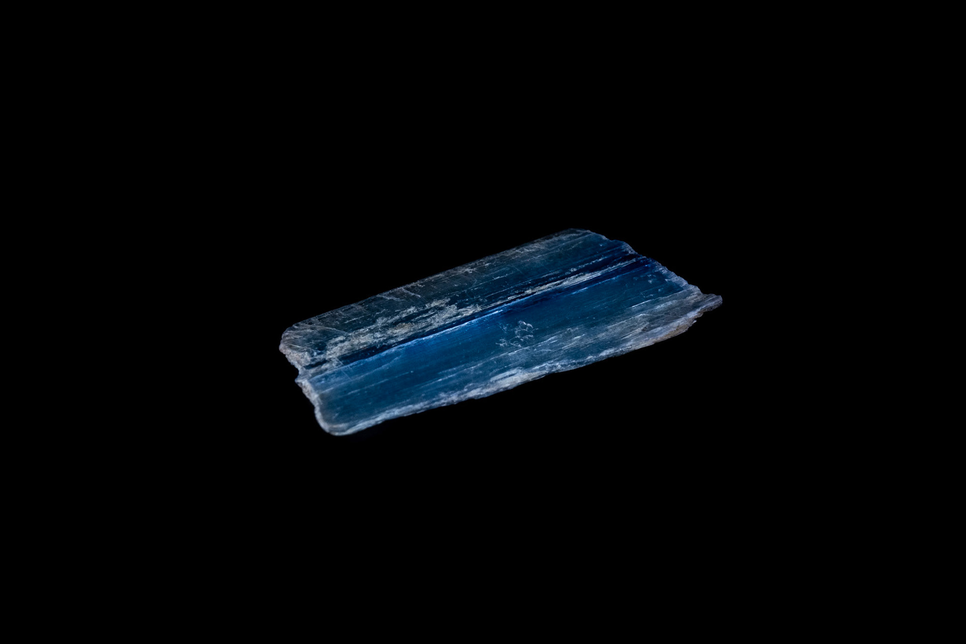 Translucent Kyanite Mineral on Black