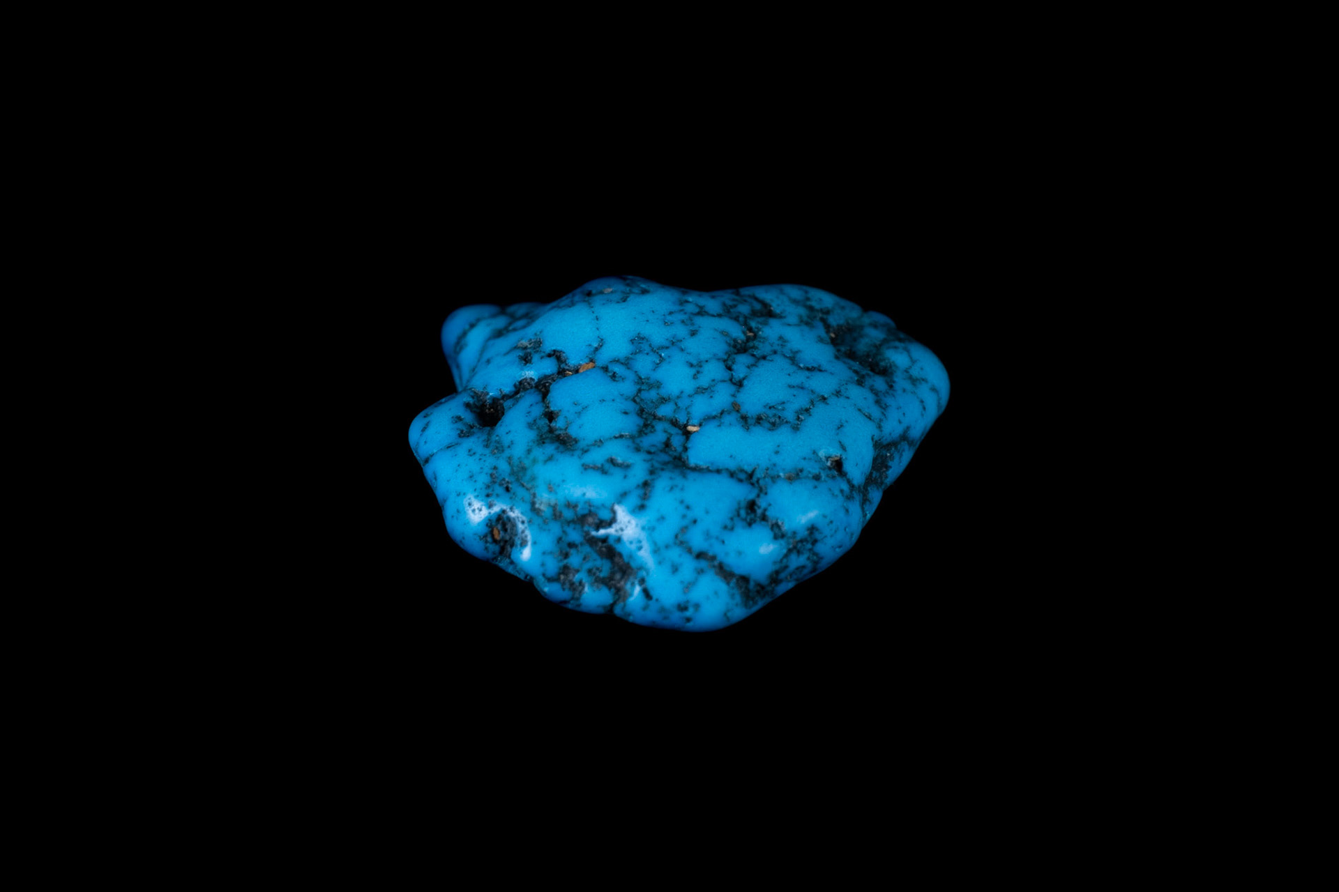 Blue Howlite Mineral on Black