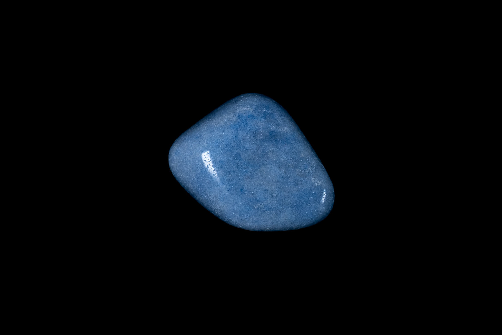 Blue Quartz Mineral on Black