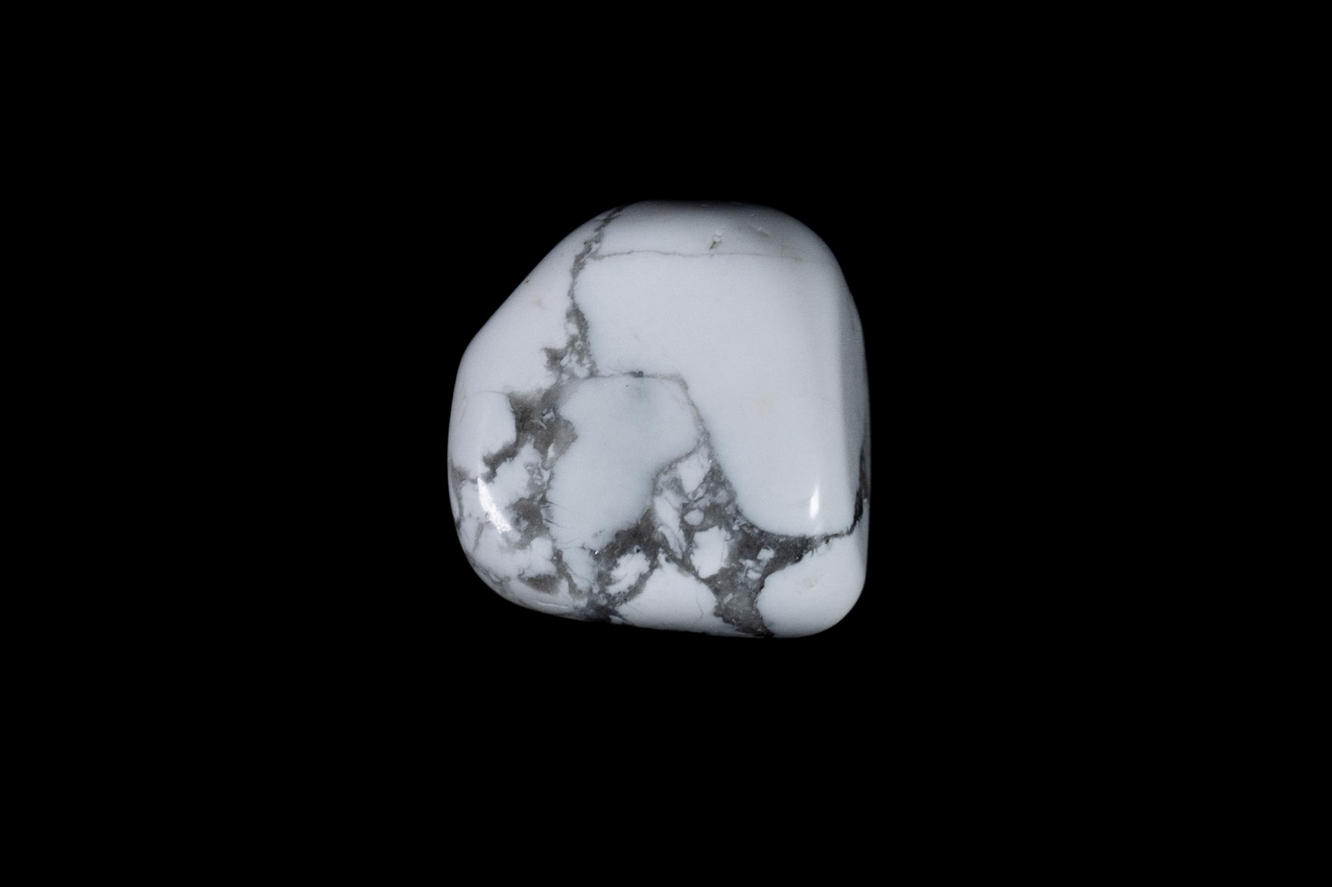 White Howlite Mineral on Black