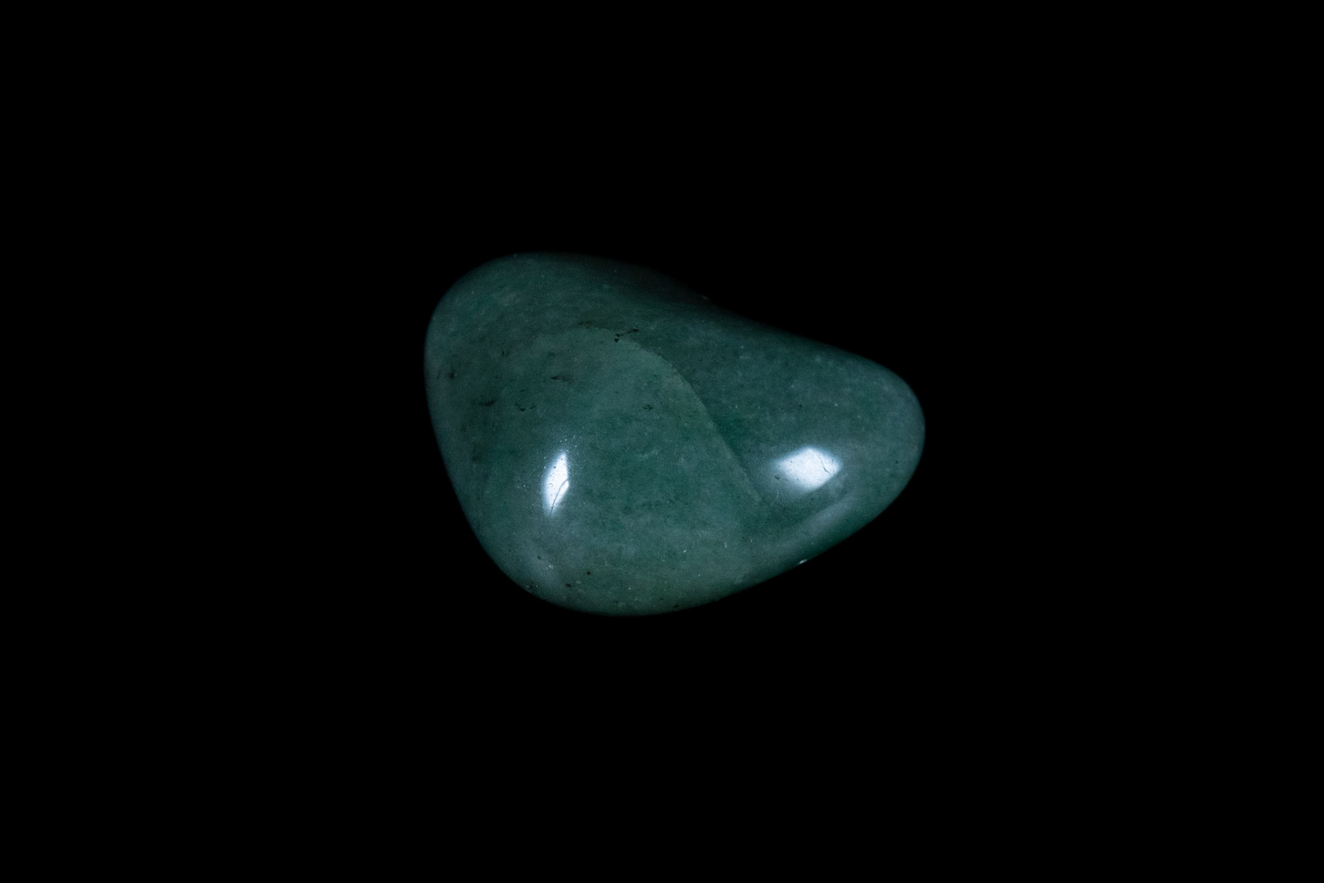 Green Aventurine Mineral on Black