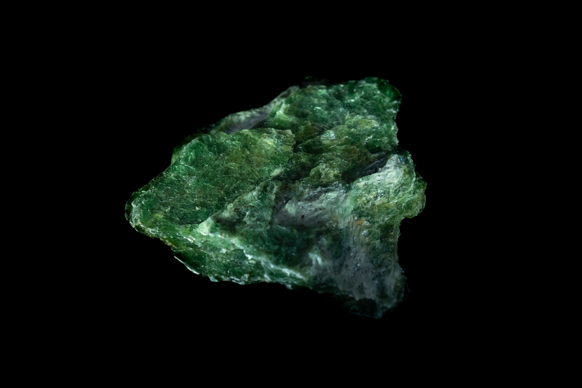 Fuchsite Mineral on Black