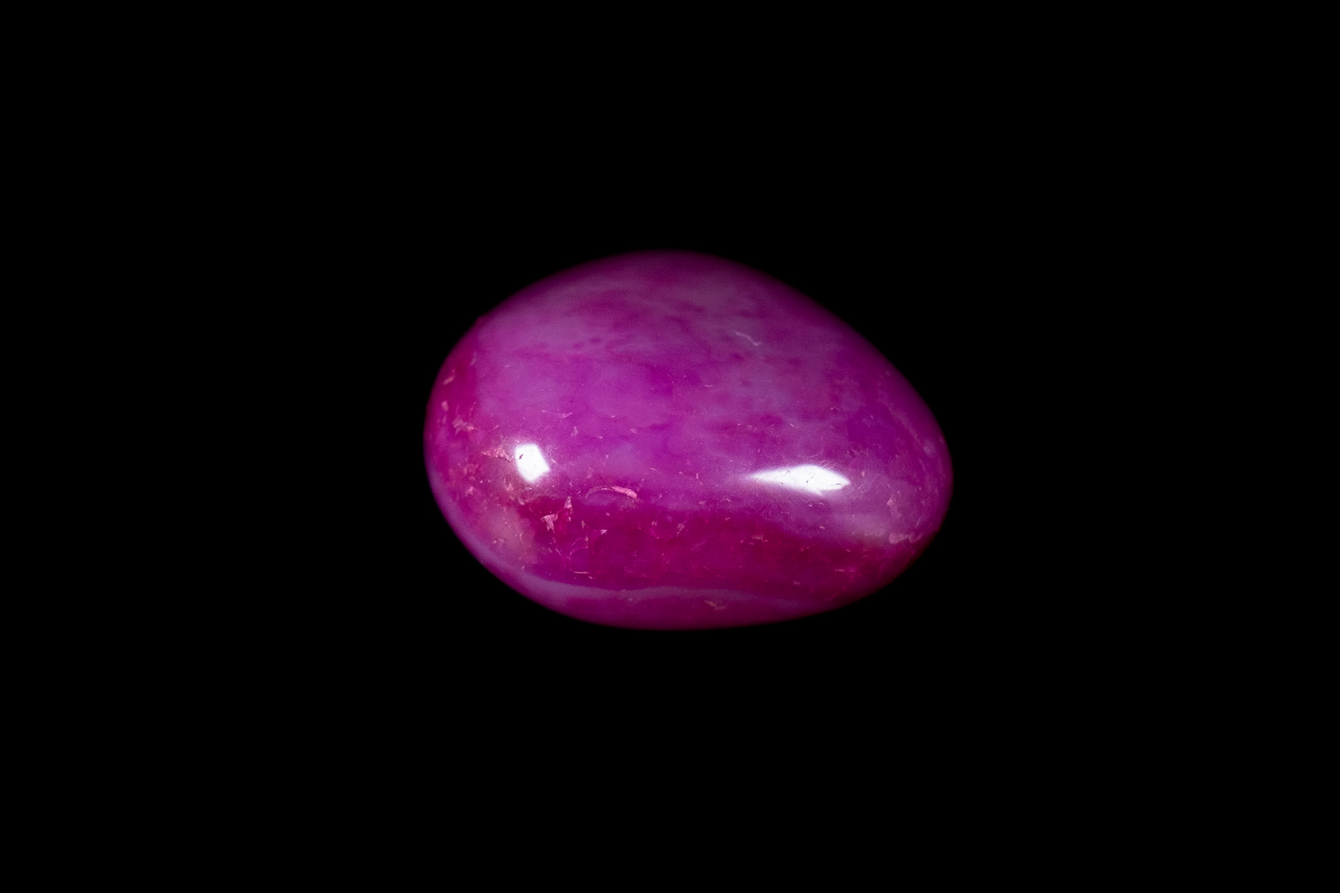 Pink Dyed Agate on Black