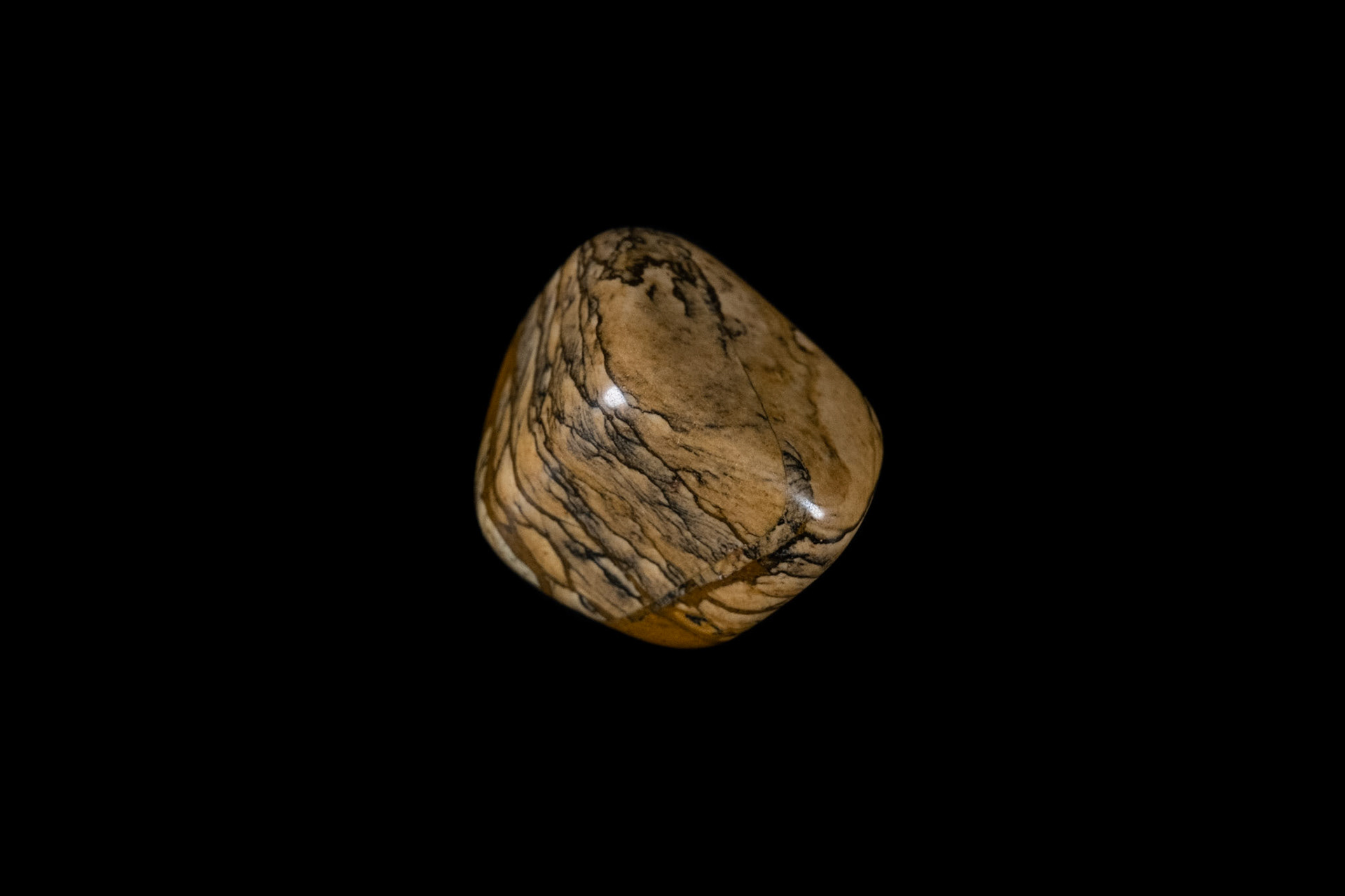 Desert Jasper Mineral on Black