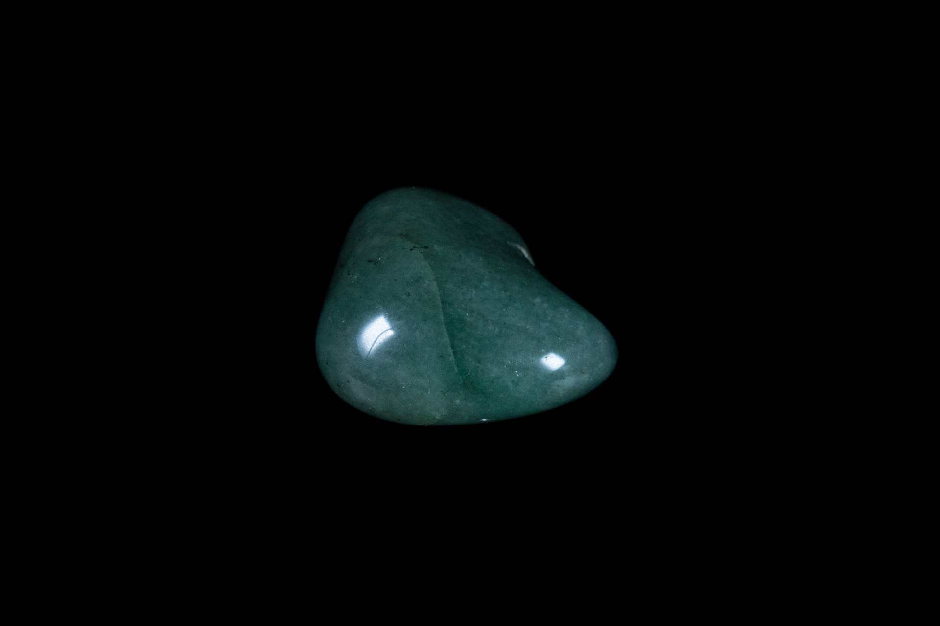 Green Aventurine Mineral on Black