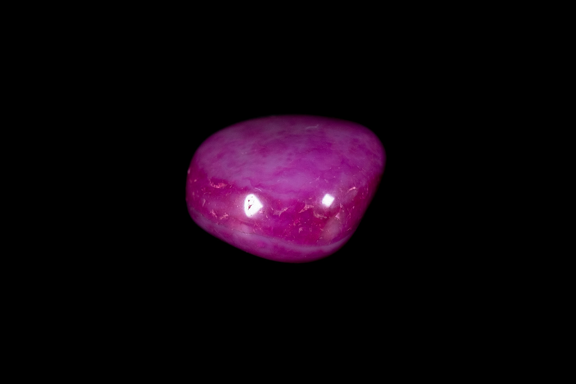 Pink Dyed Agate on Black