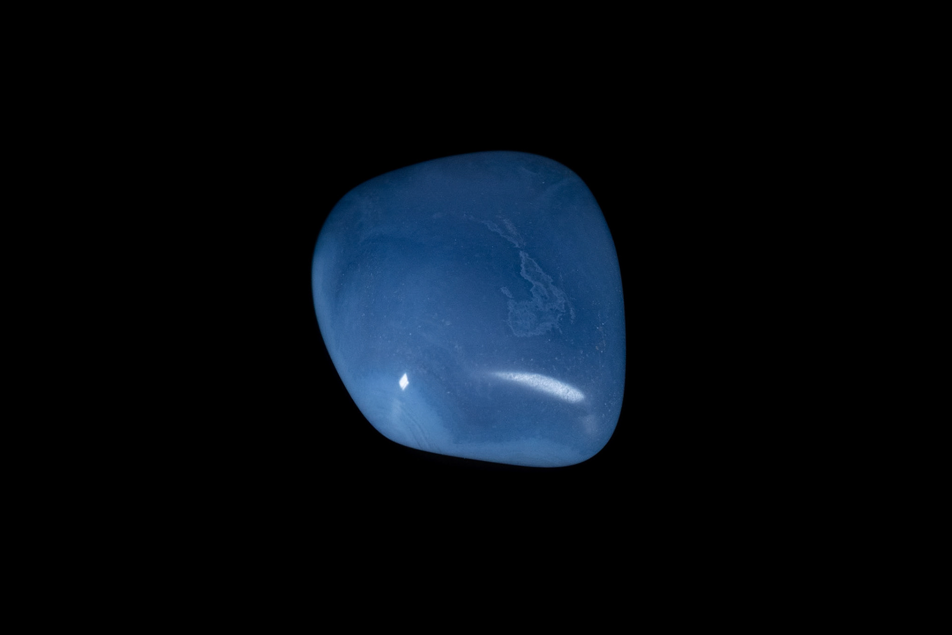 Blue Chalcedony Mineral on Black