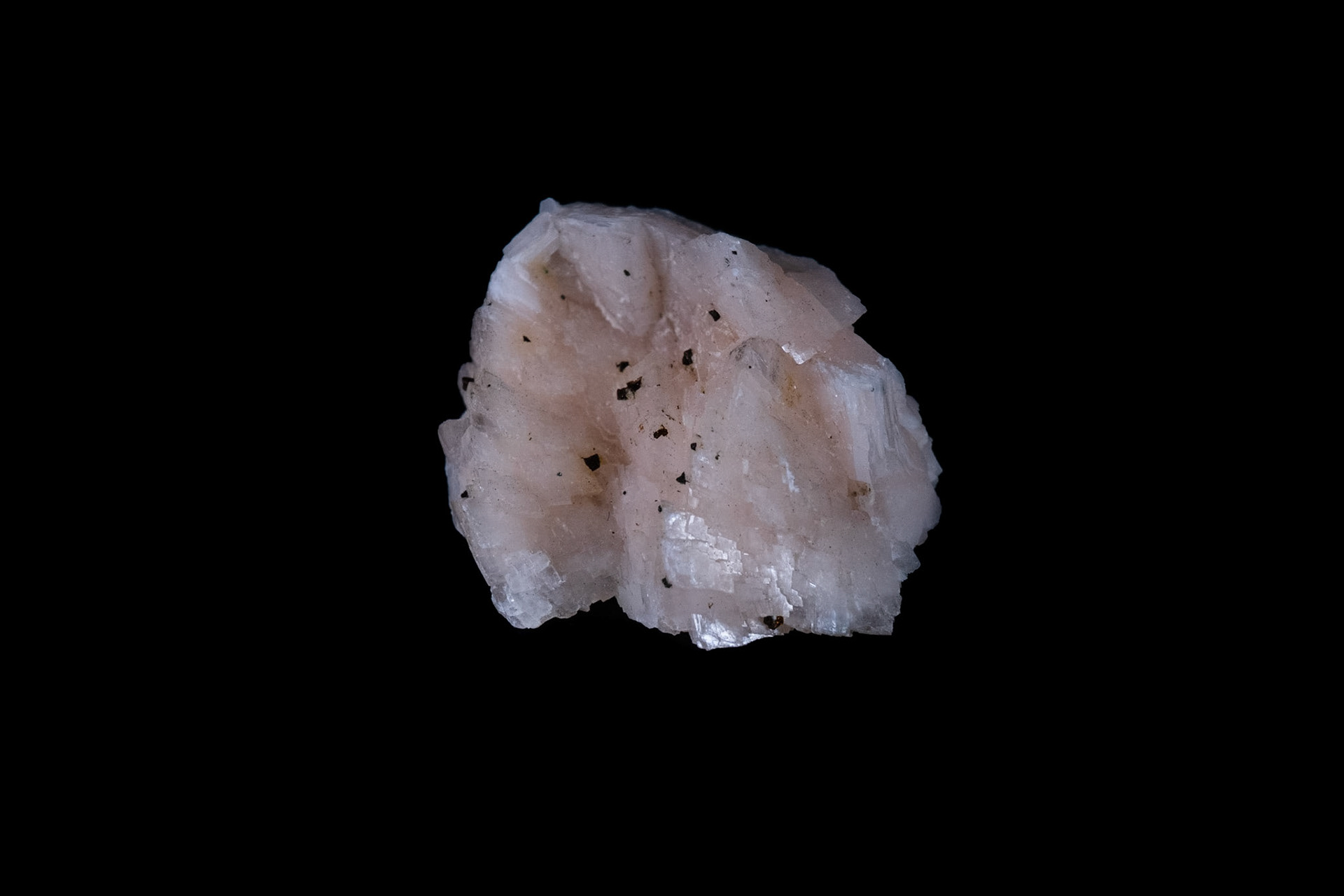 Pink Dolomite Mineral on Black