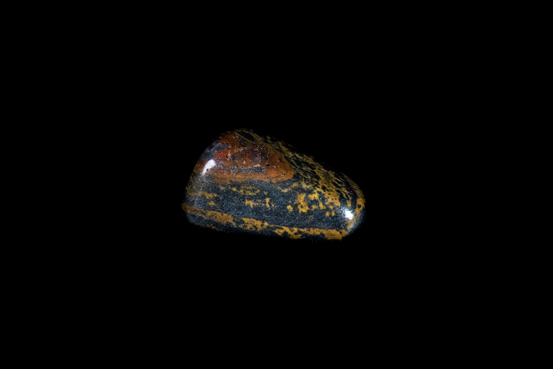 Iron Tiger Eye Mineral on Black