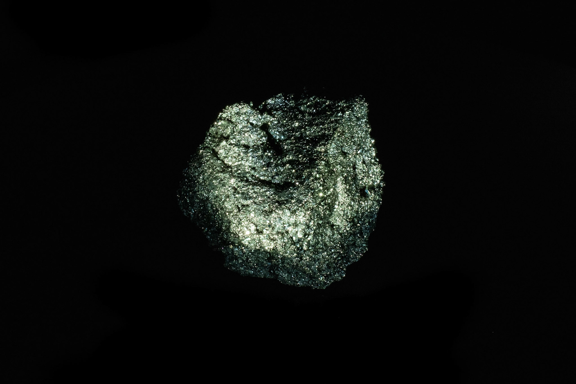 Pyrite Mineral on Black