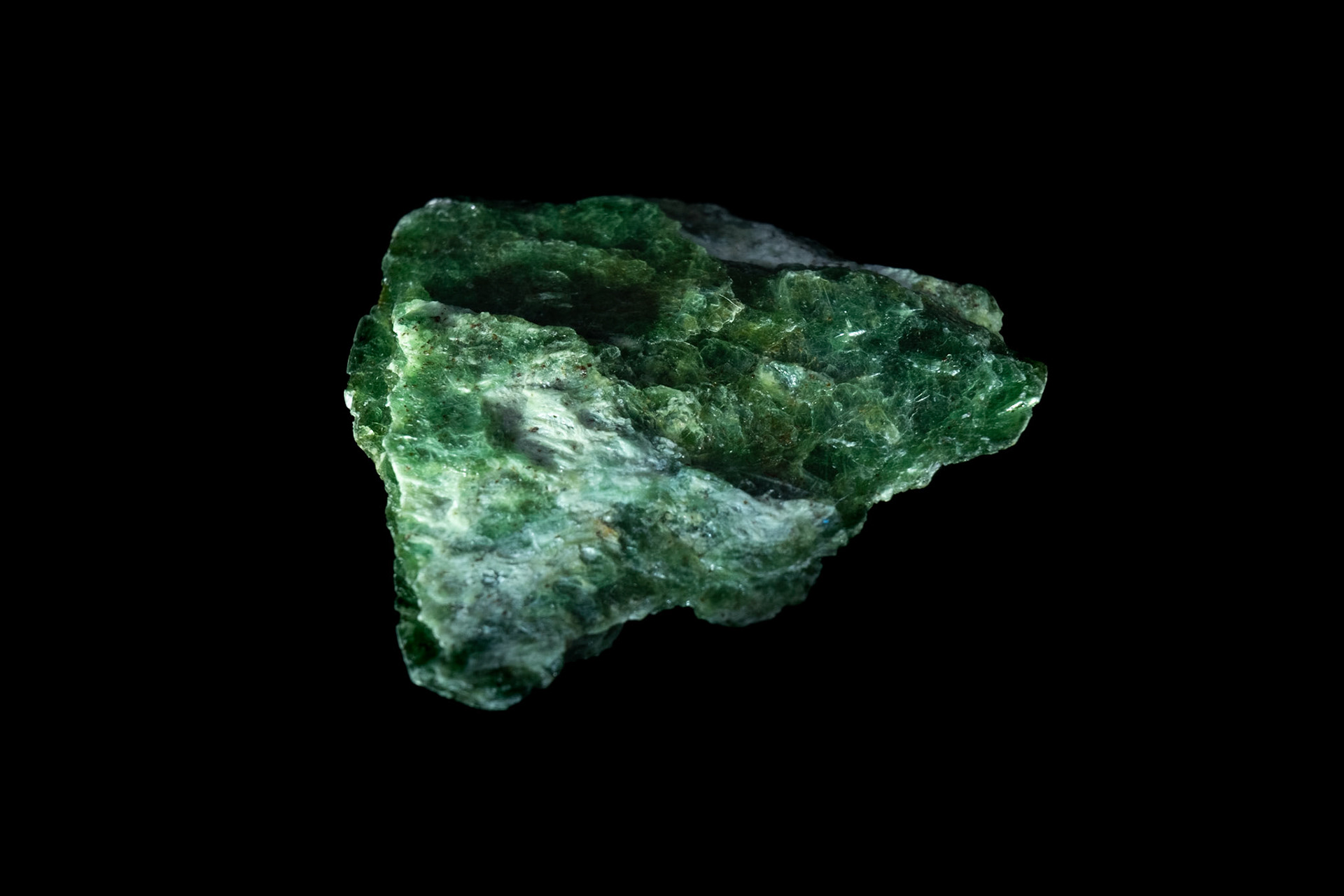 Fuchsite Mineral on Black