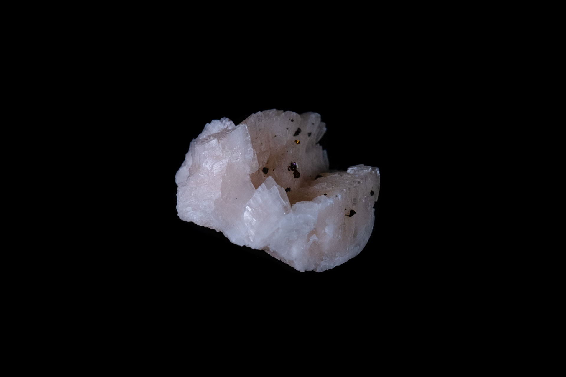Pink Dolomite Mineral on Black