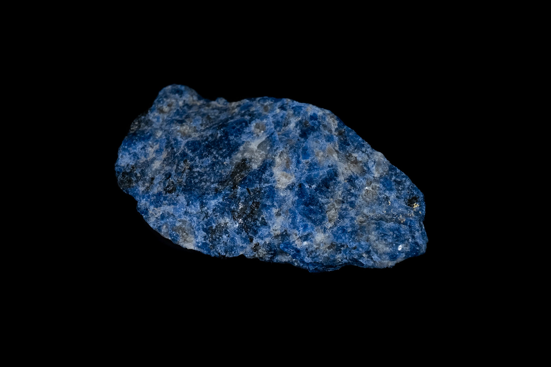 Blue Glaucochroite Mineral on Black