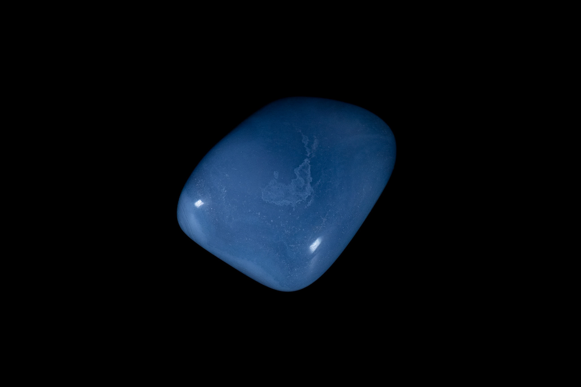 Blue Chalcedony Mineral on Black