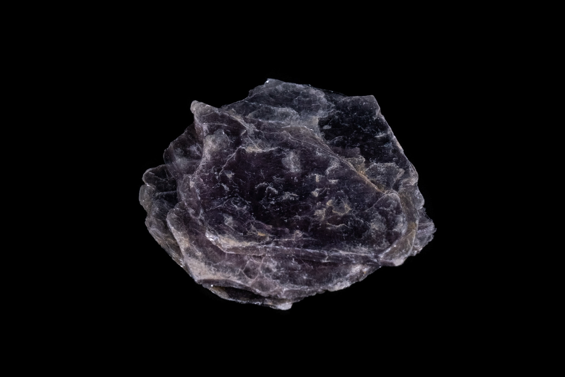 Pink Lepidolite Mineral on Black