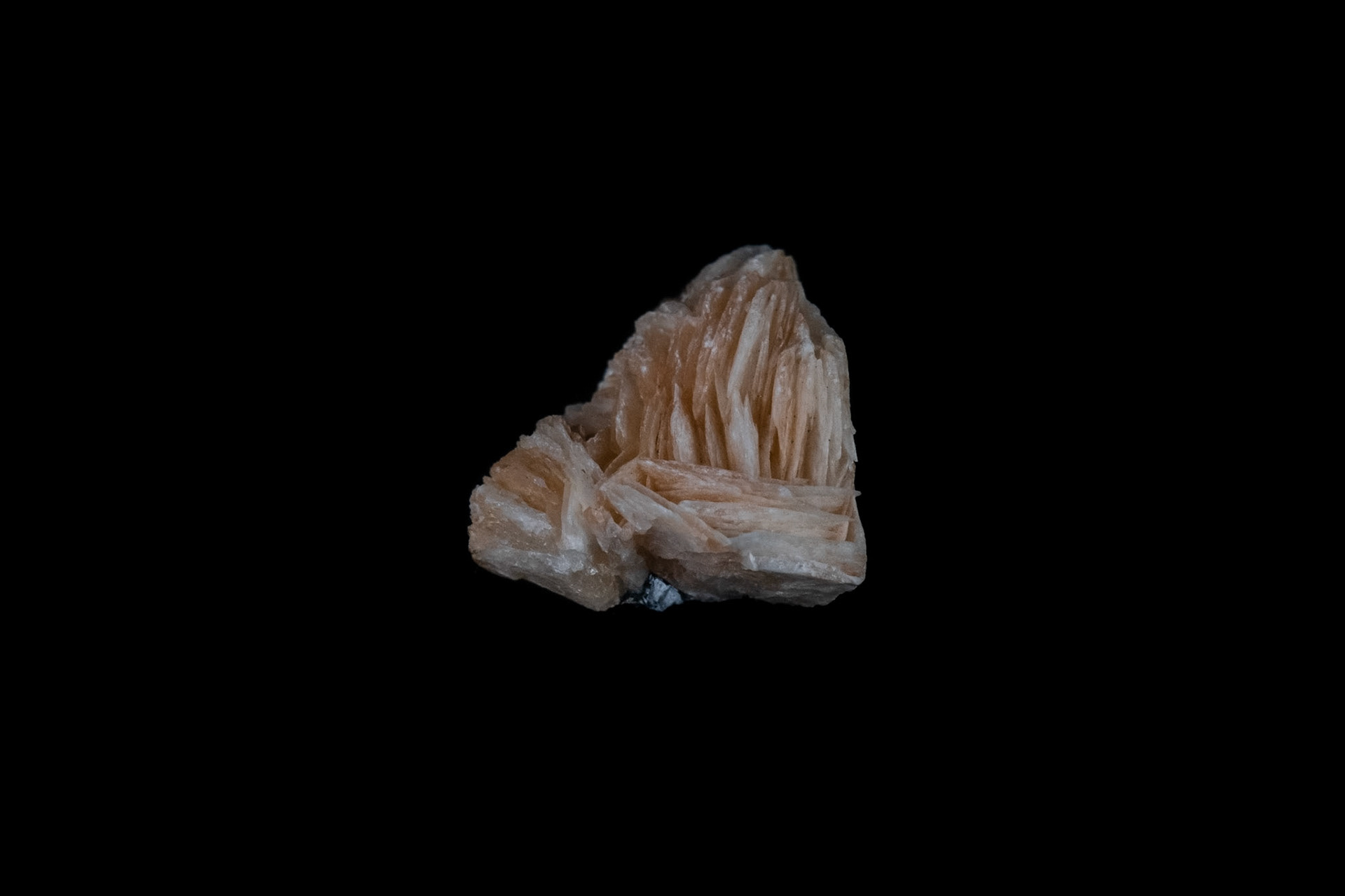 Pink Baryte Mineral on Black