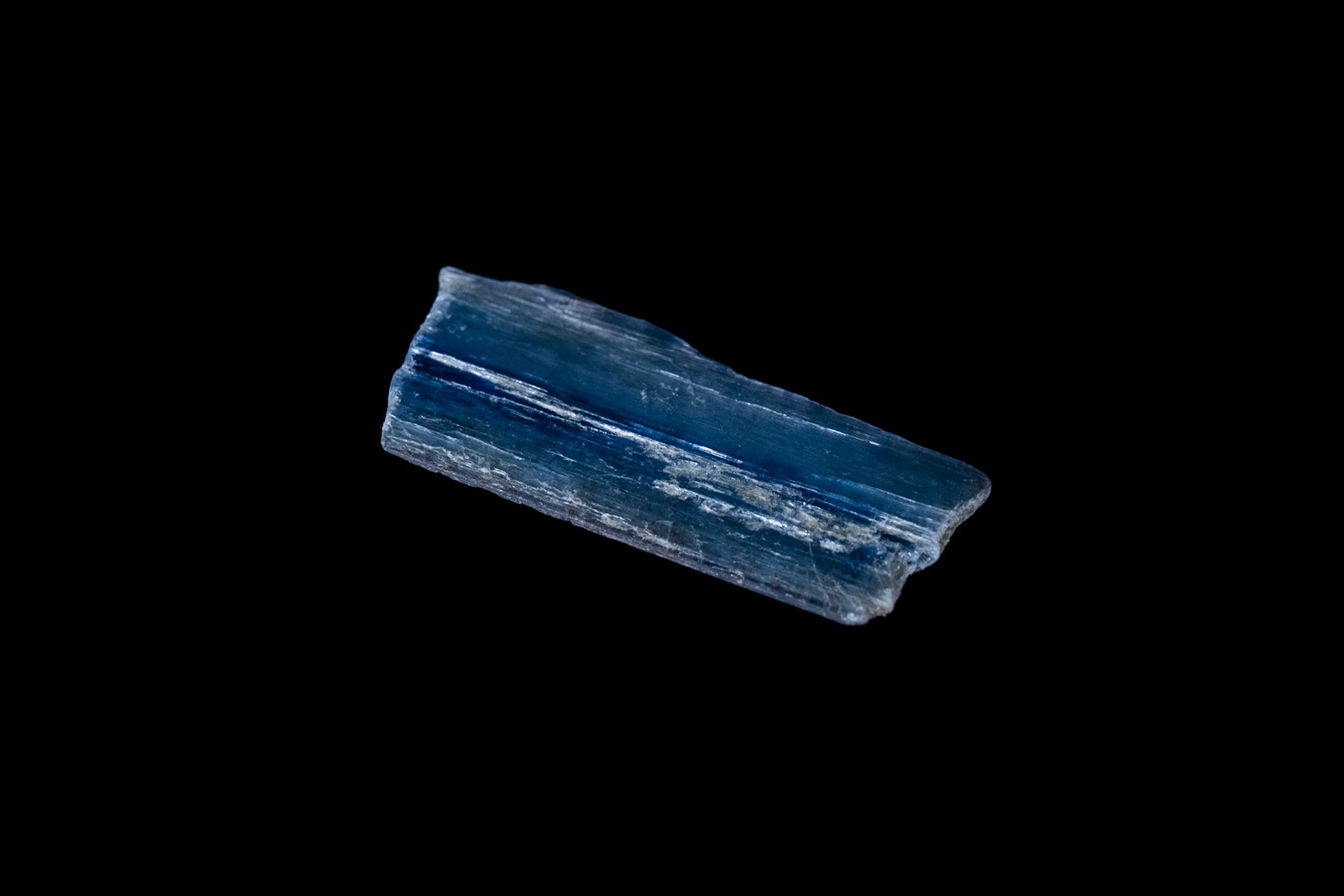 Translucent Kyanite Mineral on Black