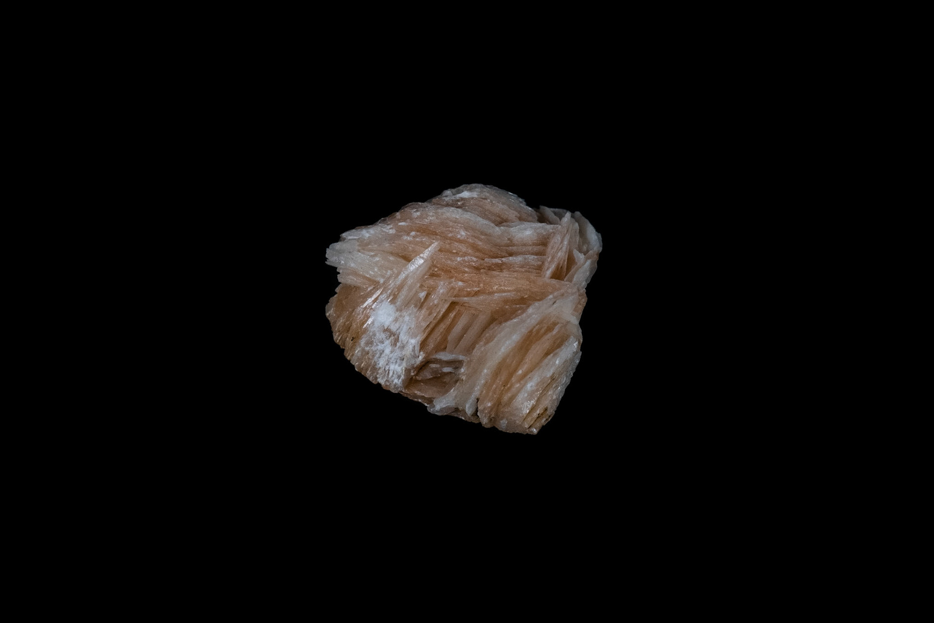 Pink Baryte Mineral on Black