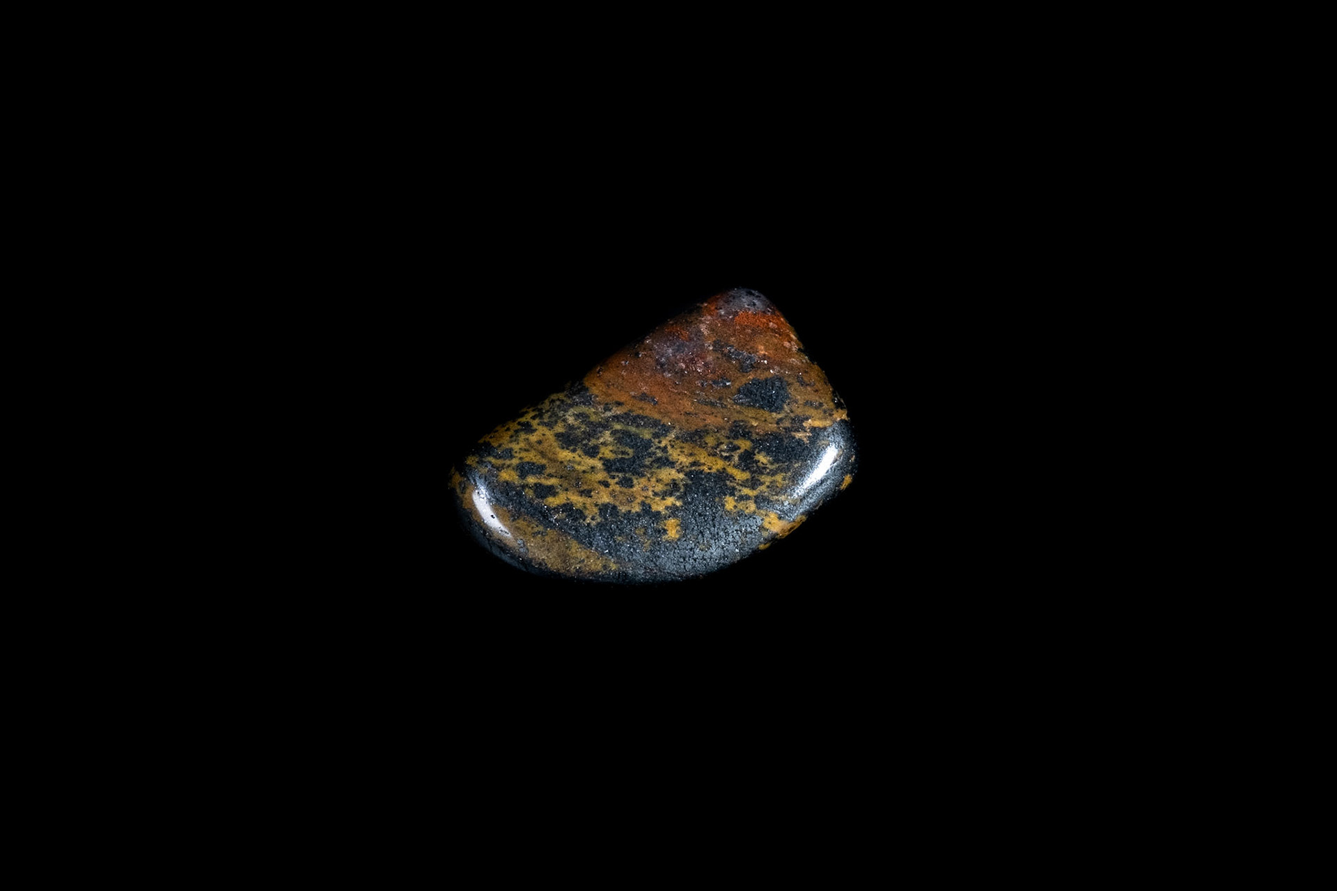 Iron Tiger Eye Mineral on Black