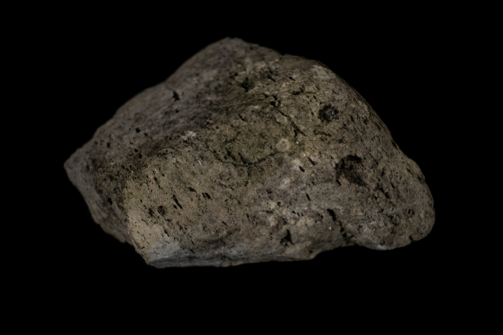 Volcanic Tuff Rock on Black