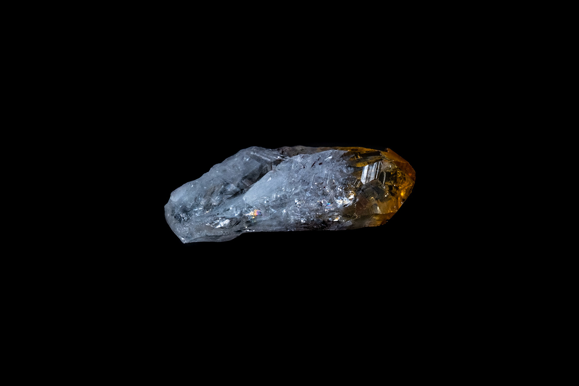 Citrine Quartz Mineral on Black
