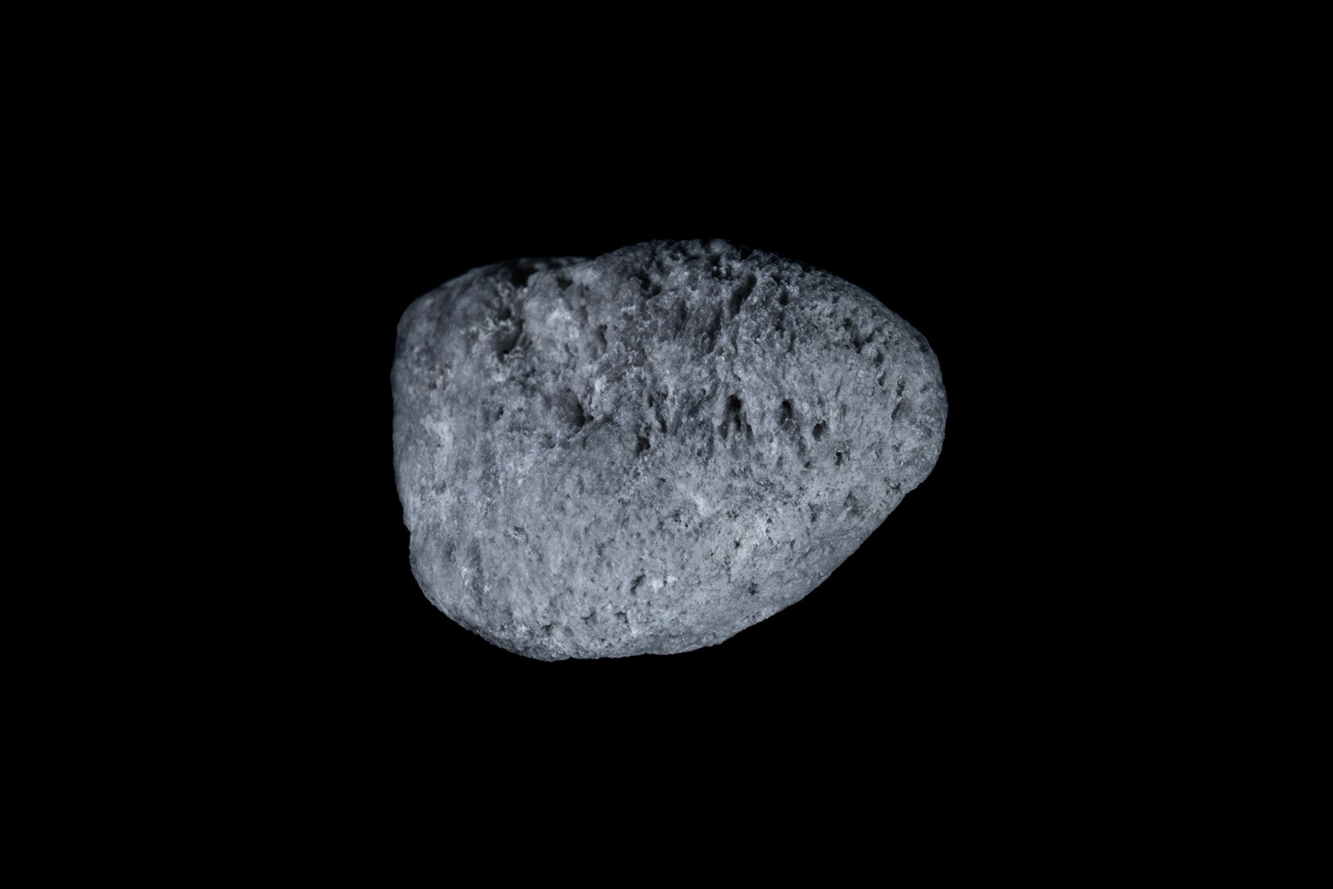 White Pumice Rock on Black