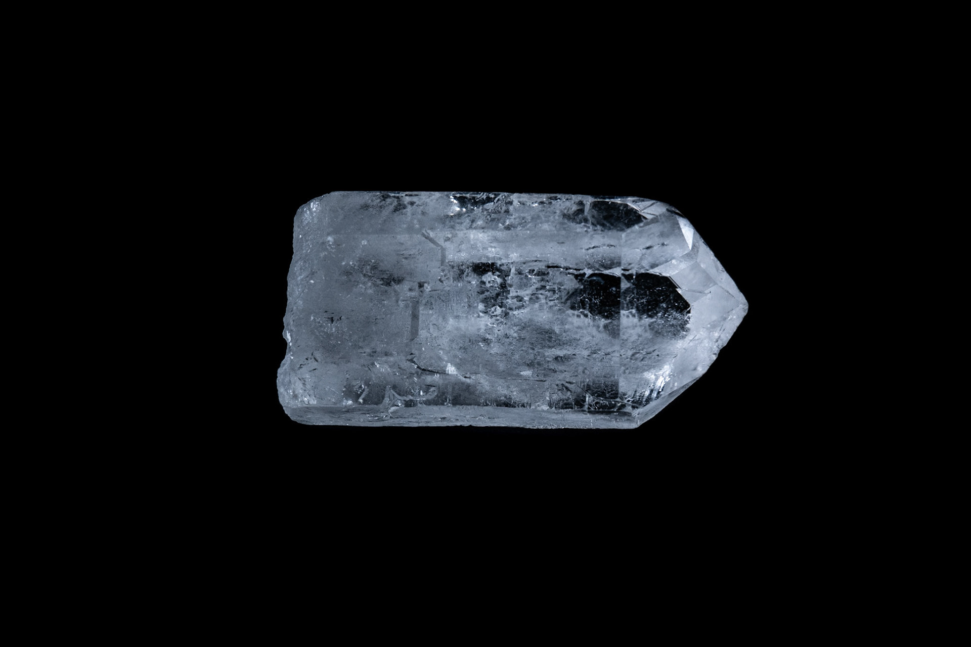 Hyaline Quartz Mineral on Black