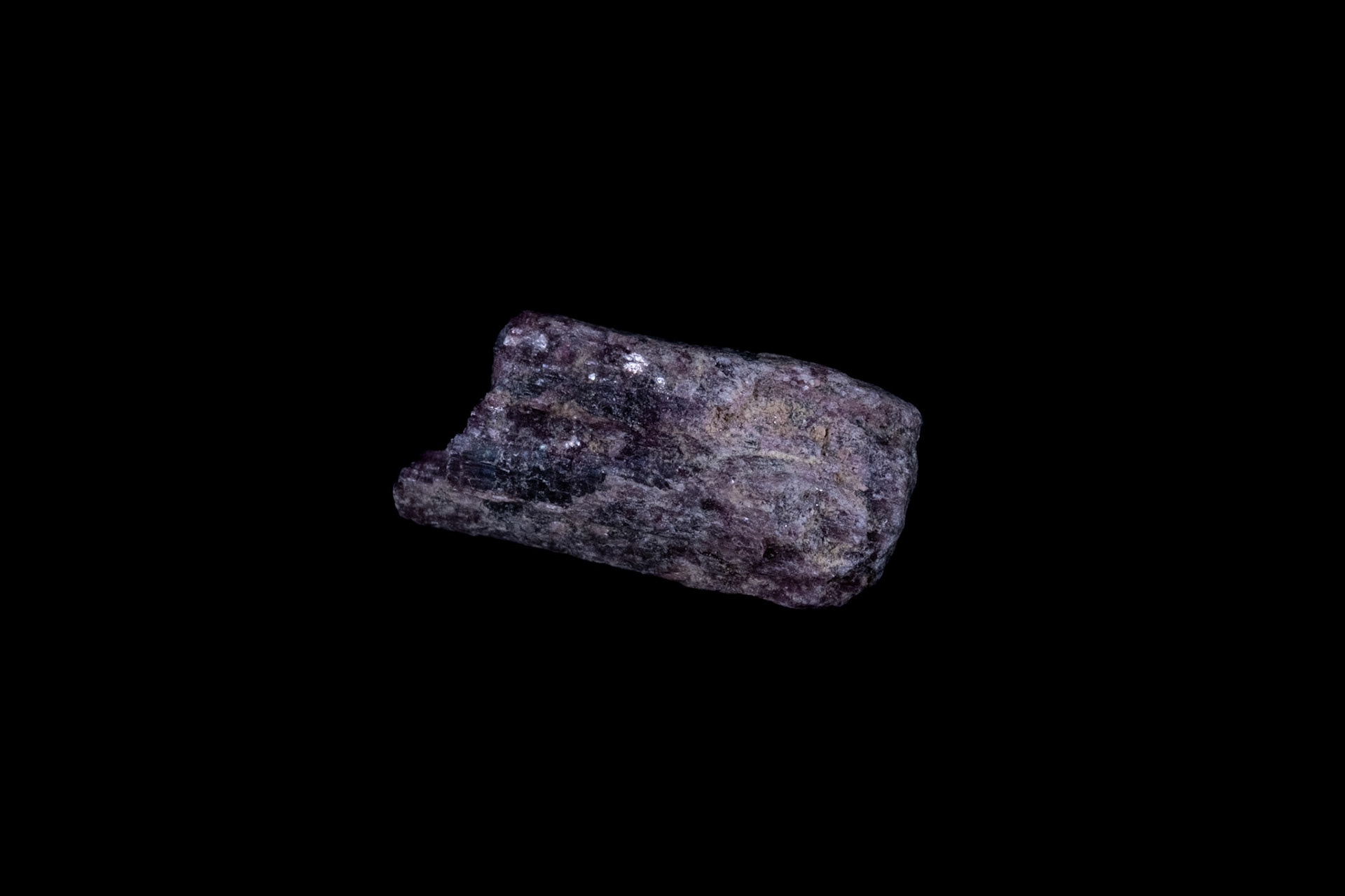 Red Tourmaline Mineral on Black