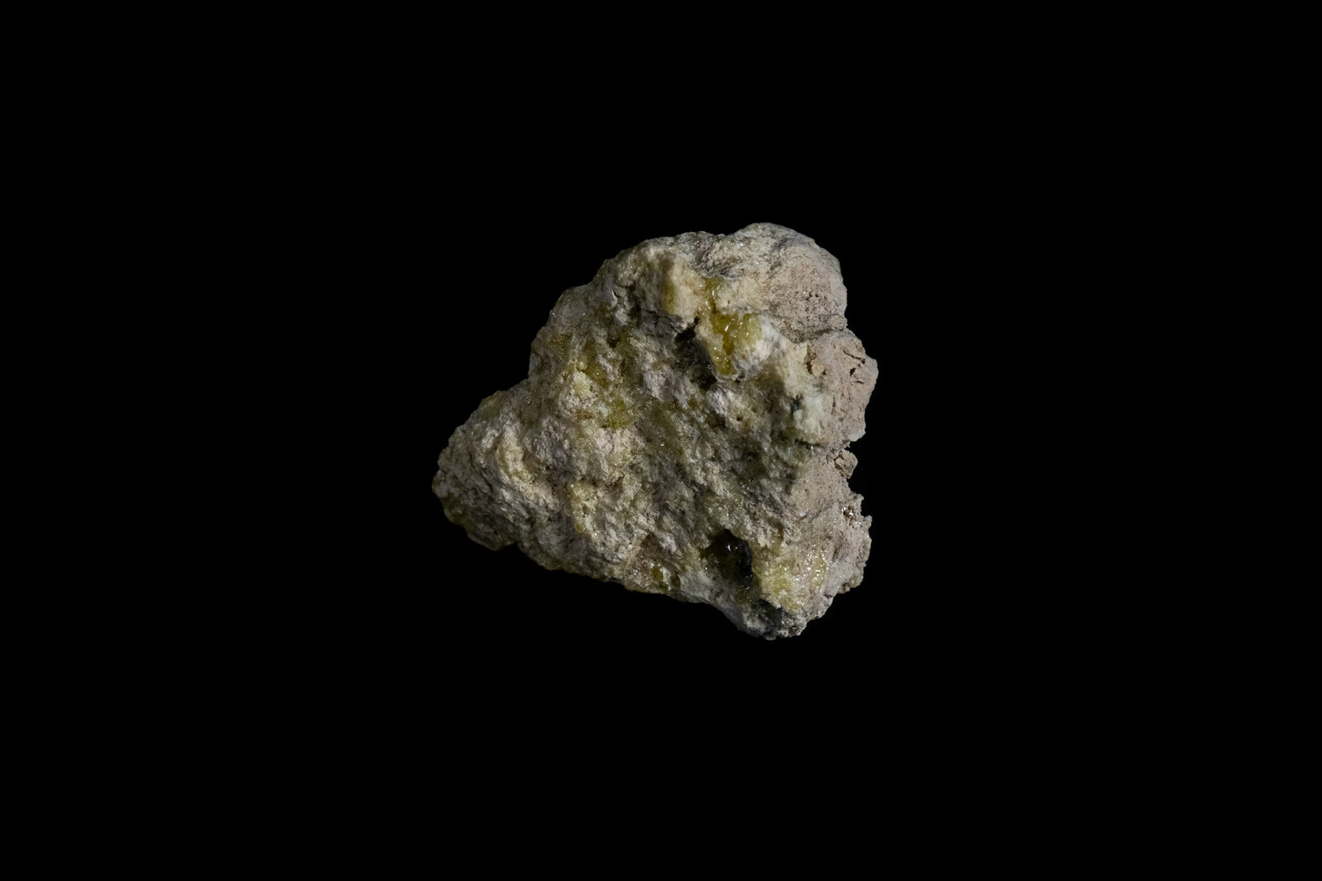 Yellow Sulfur Mineral on Black