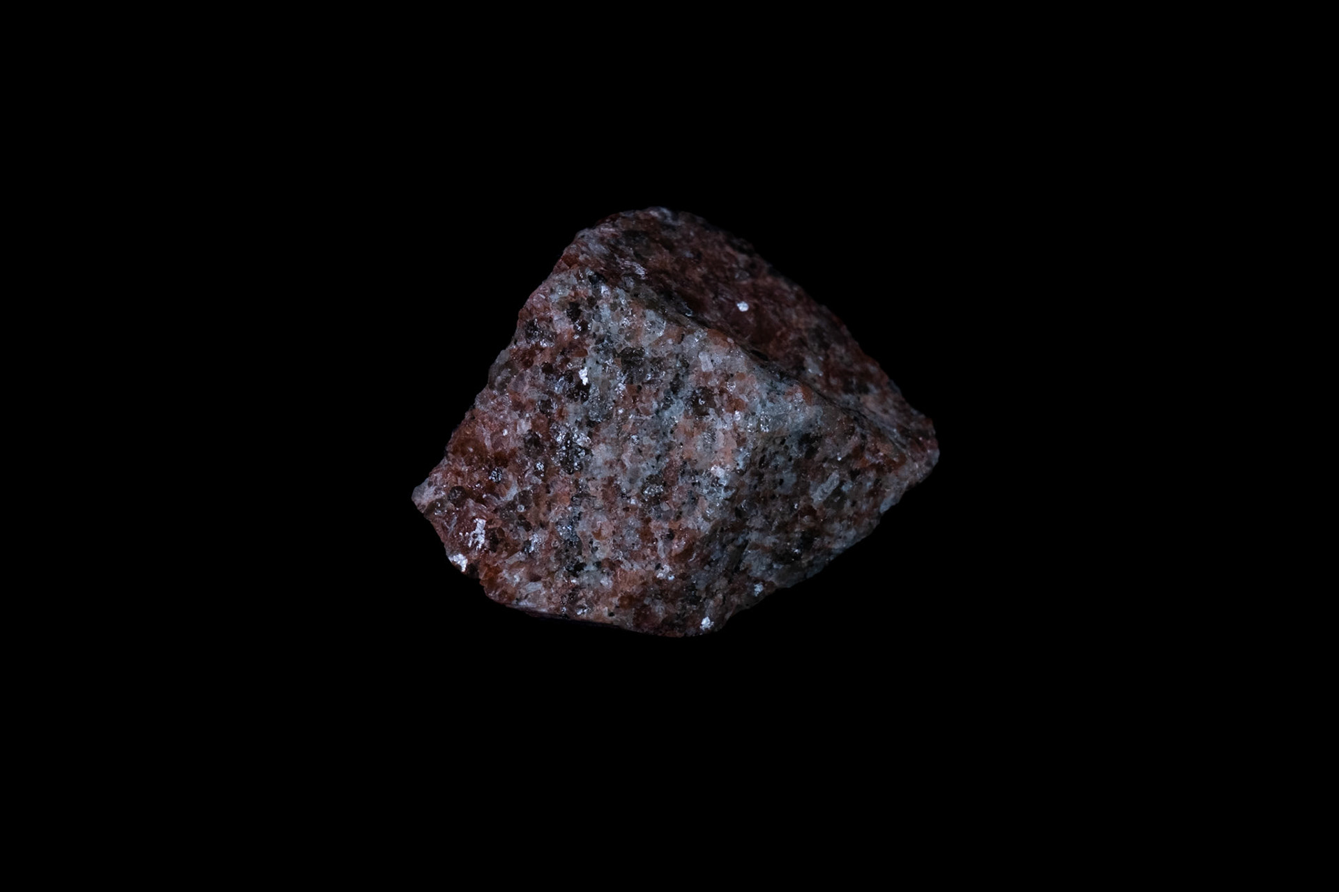 Red Granite Rock on Black