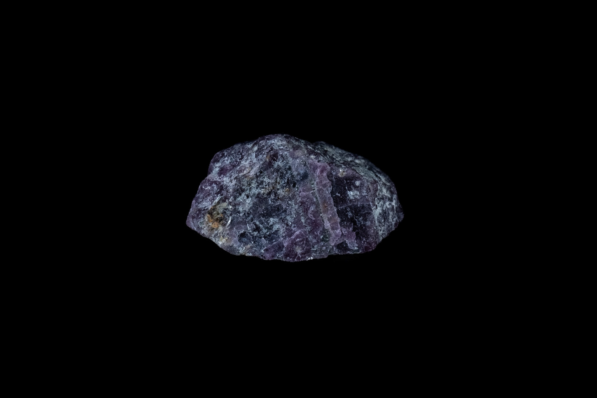 Purple Ruby Mineral on Black