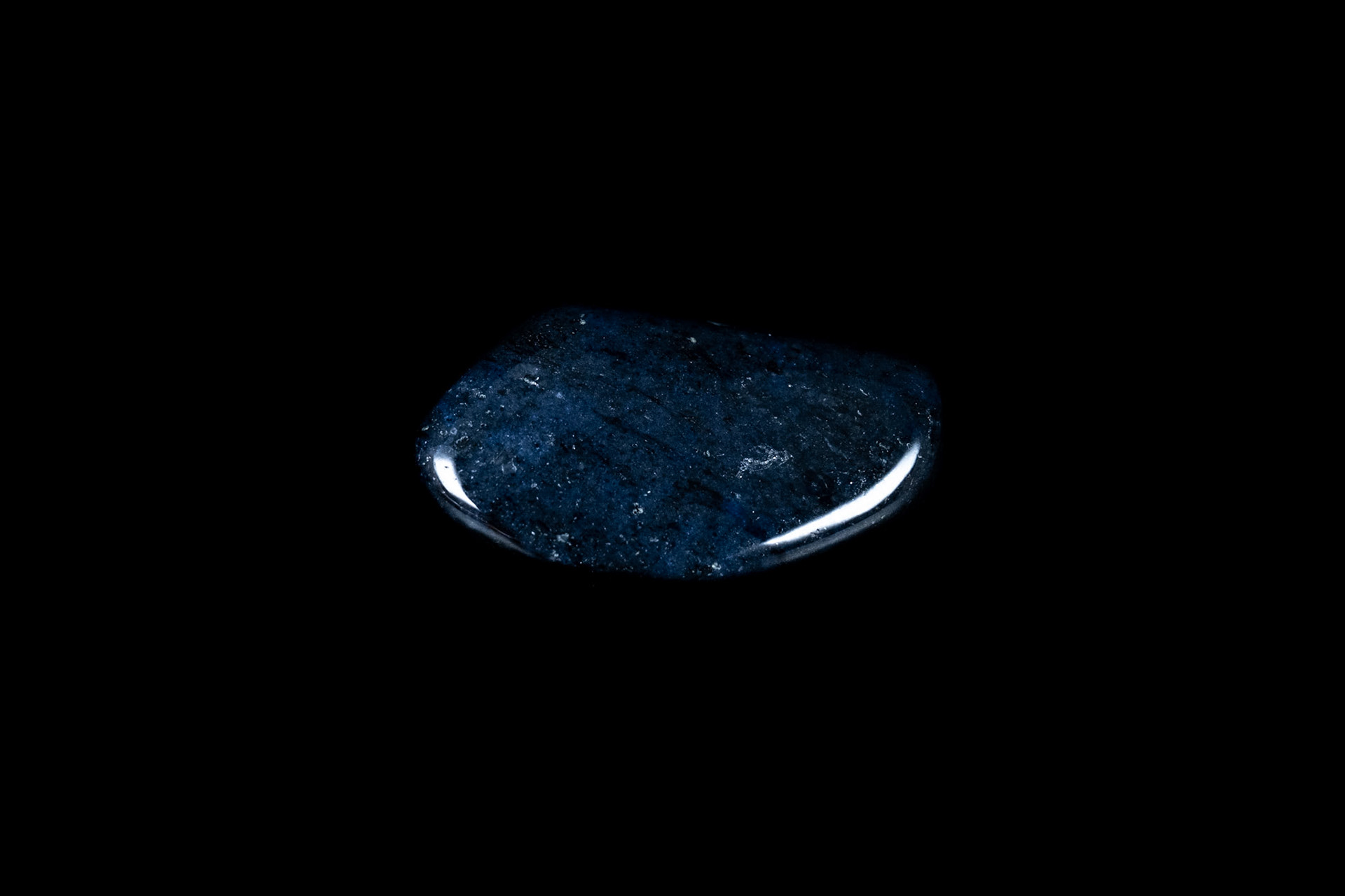 Blue Dumortierite Mineral on Black