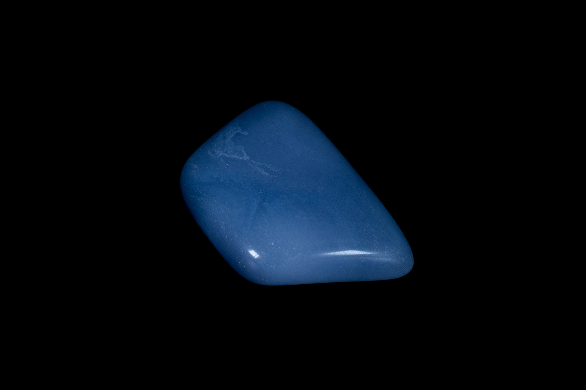 Blue Chalcedony Mineral on Black