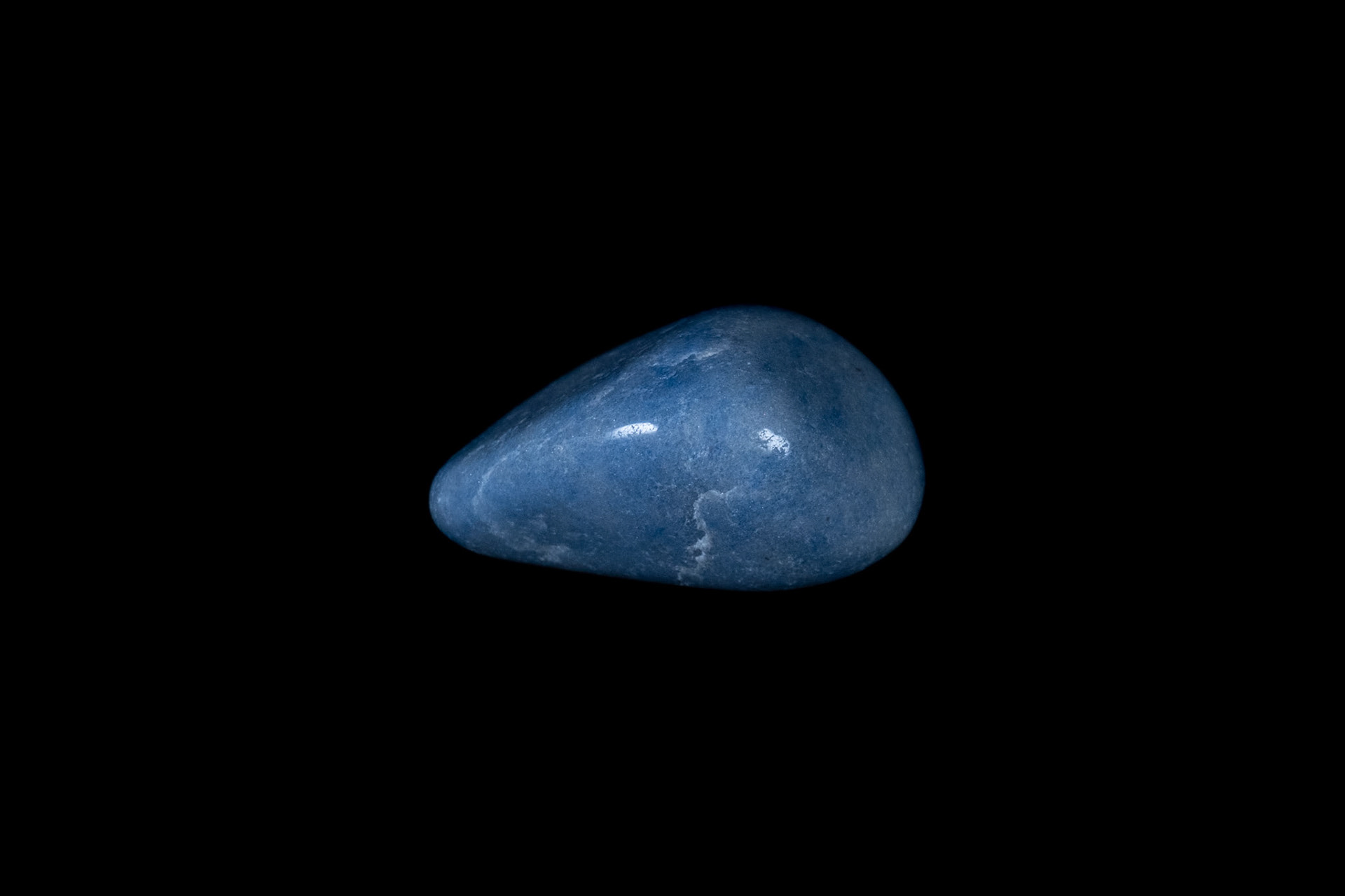 Blue Quartz Mineral on Black
