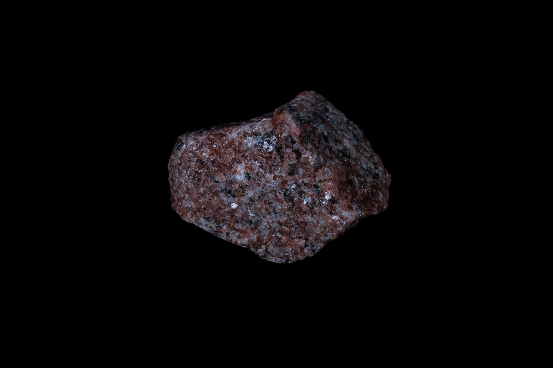 Red Granite Rock on Black