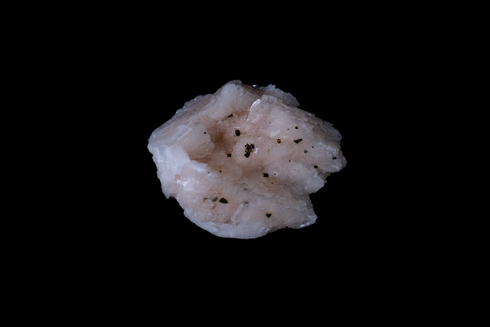 Pink Dolomite Mineral on Black