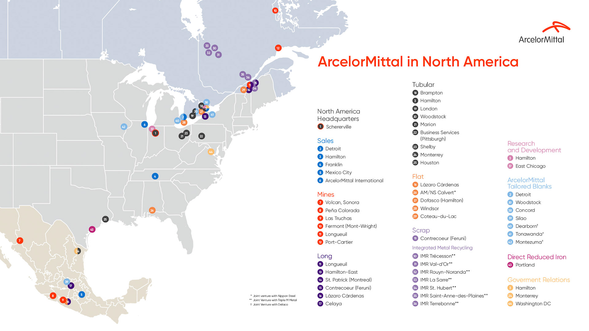 map of north america locations