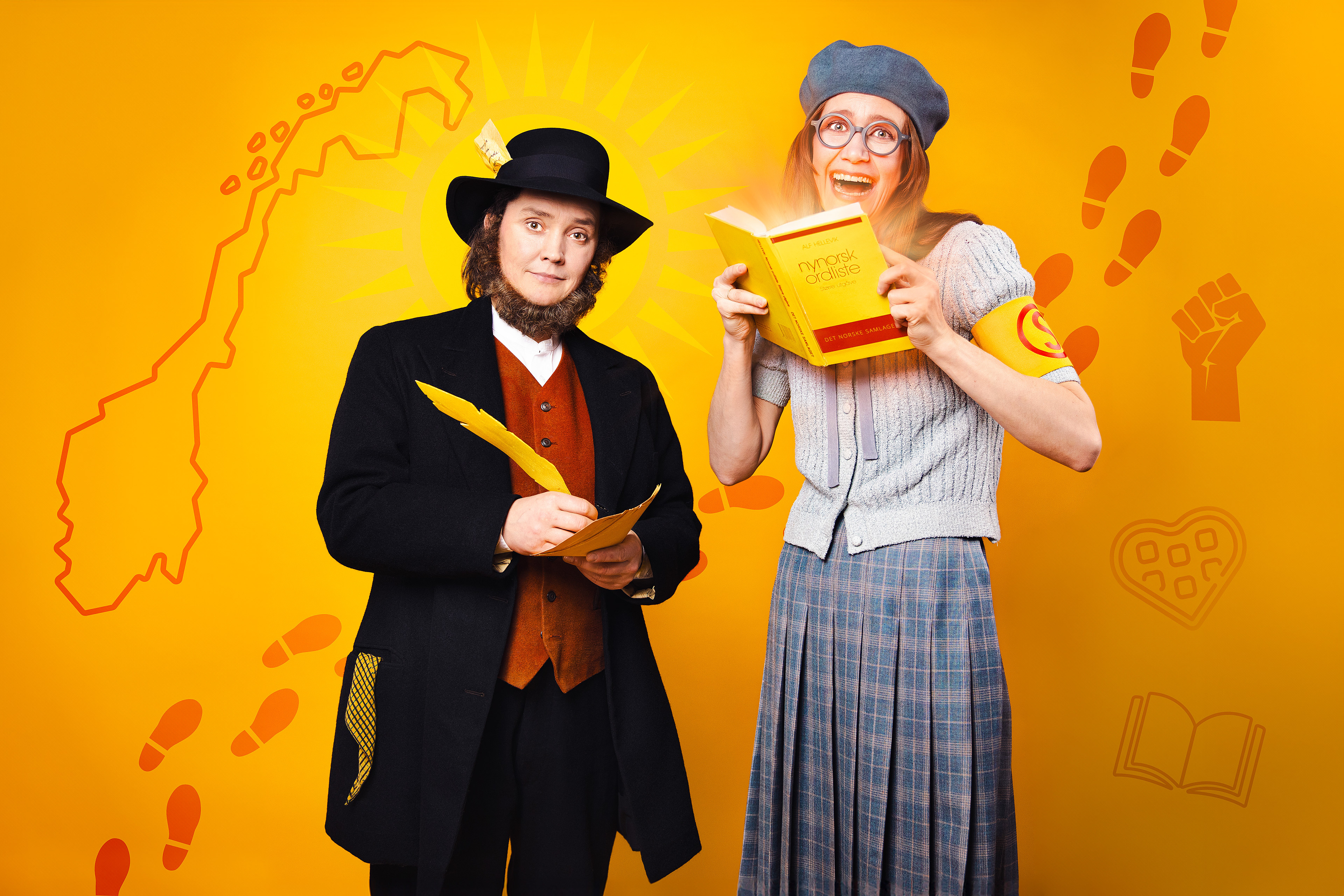 Poster for the musical "Spynorsk" by Are Kalvø