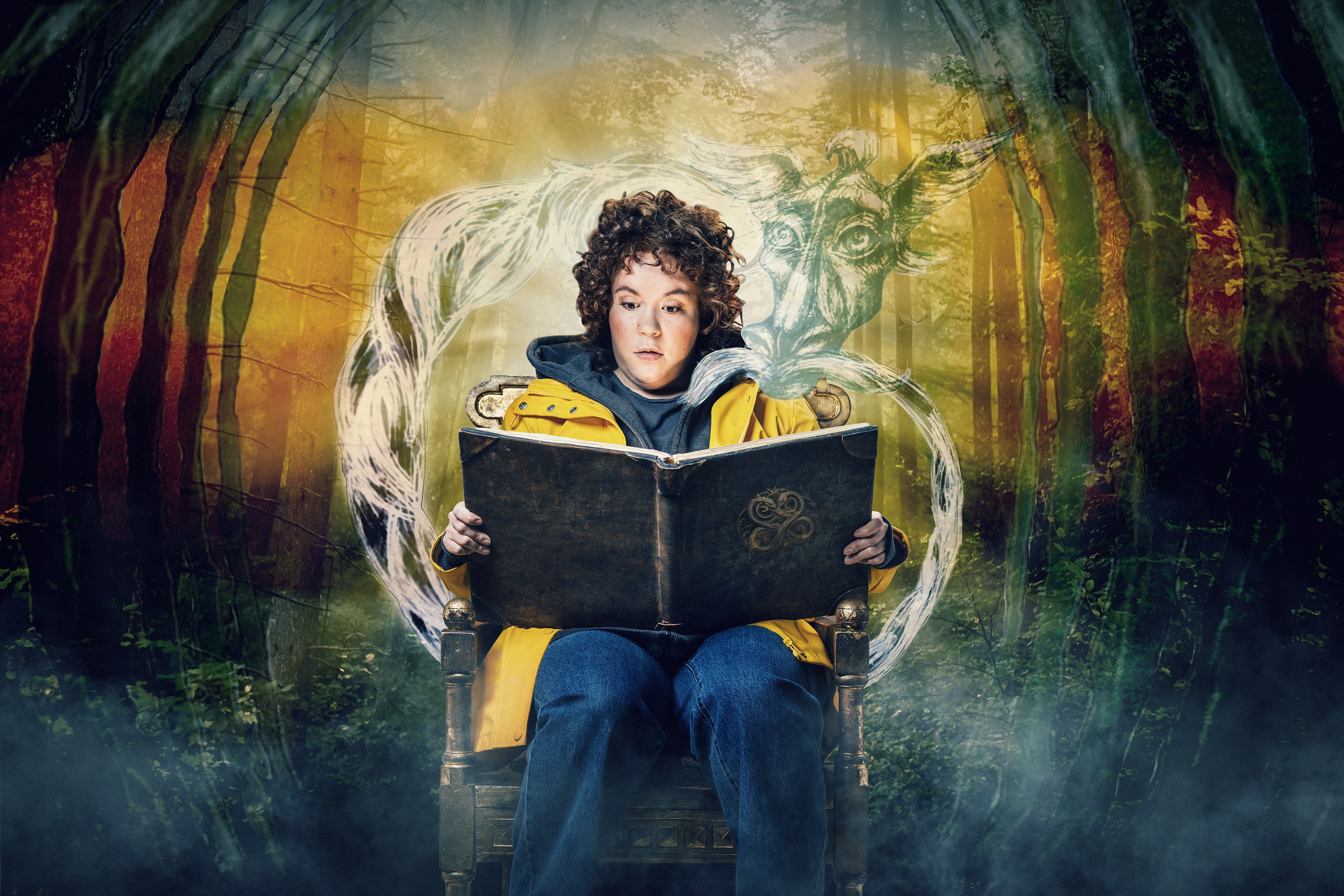 Poster for "Den uendelege historia" (Neverending story) by Michael Ende