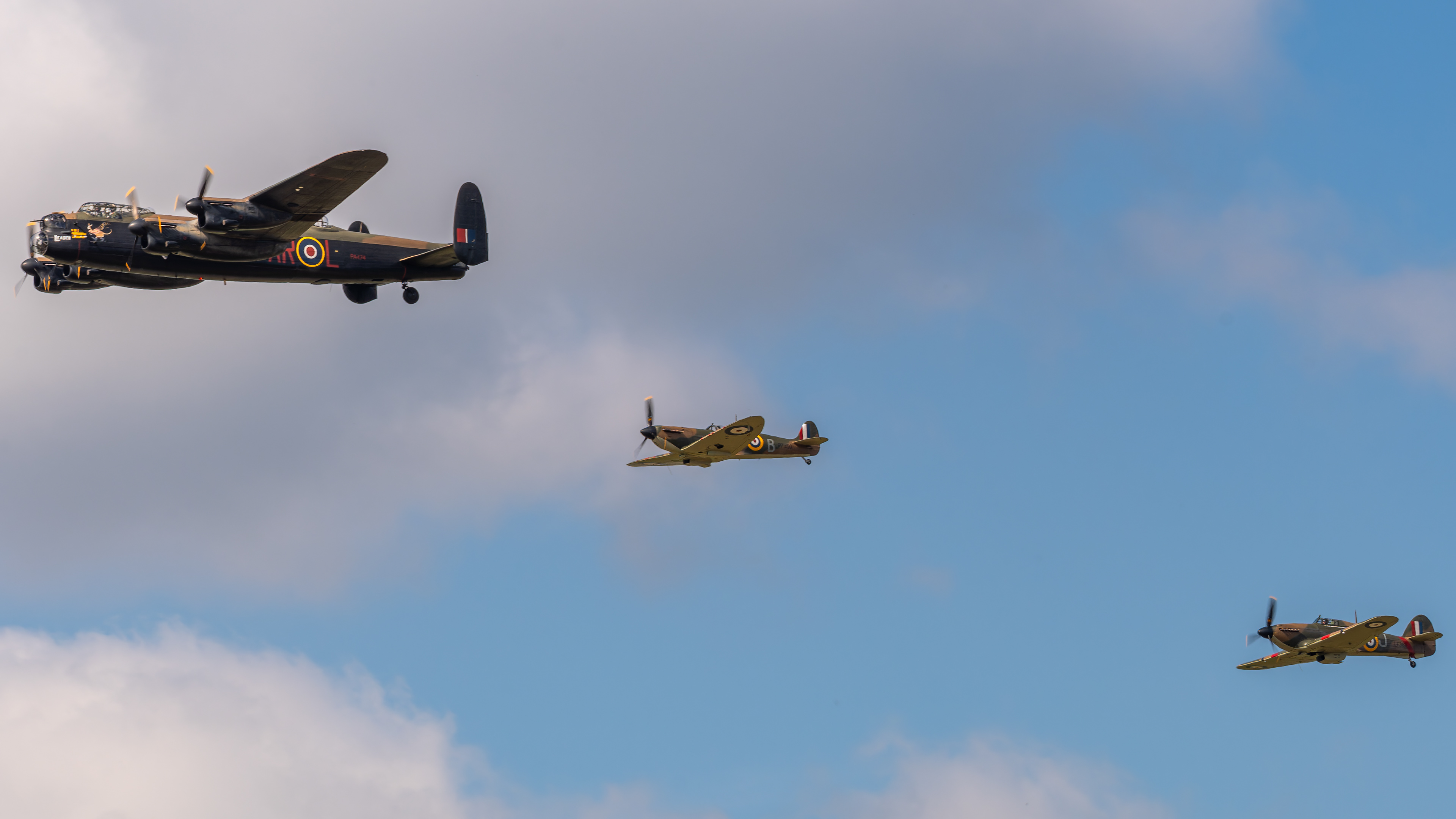 RAF / BBMF - Lancaster/Spitfire/Hurricane - PA474/P7350/LF363 (Memorial1/2/3)
