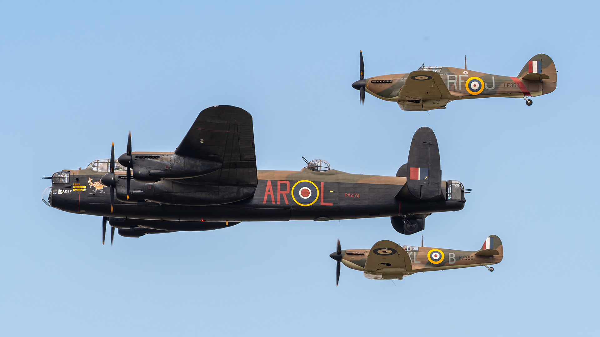 RAF / BBMF - Lancaster/Spitfire/Hurricane - PA474/P7350/LF363 (Memorial1/2/3)