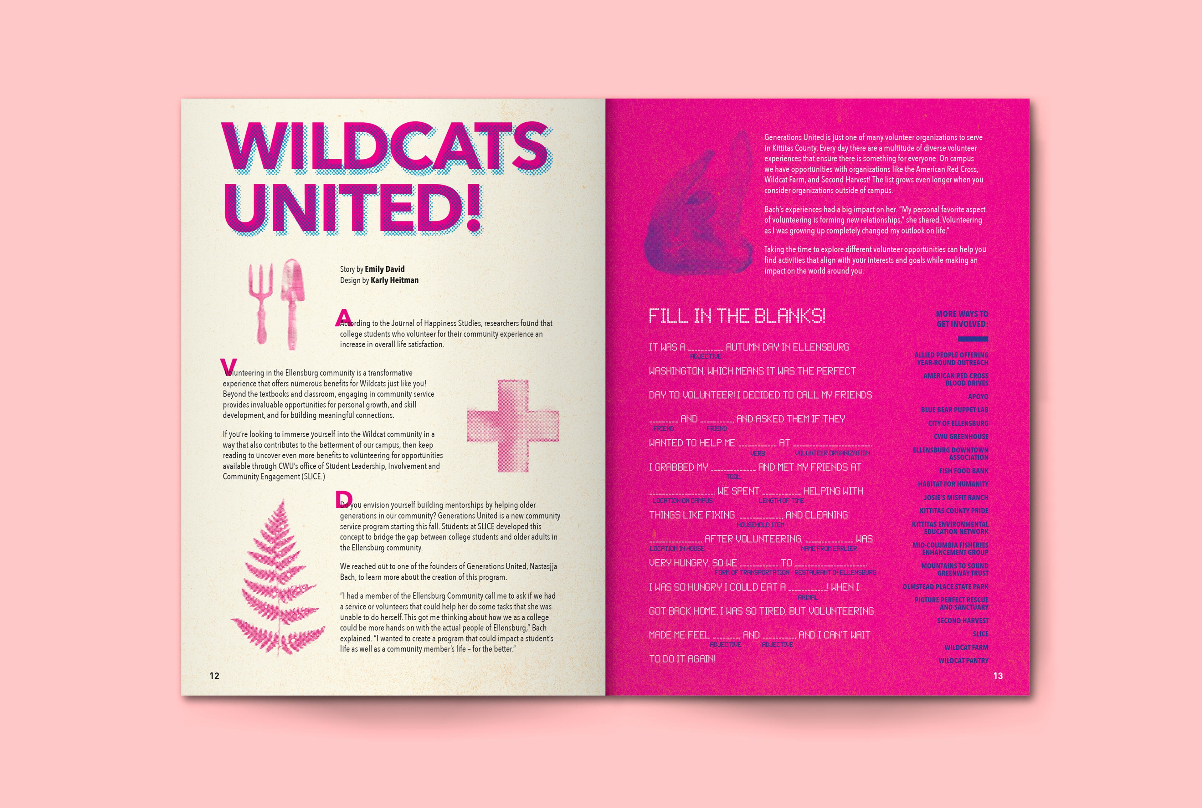 Wildcats United! spread. Design by me.