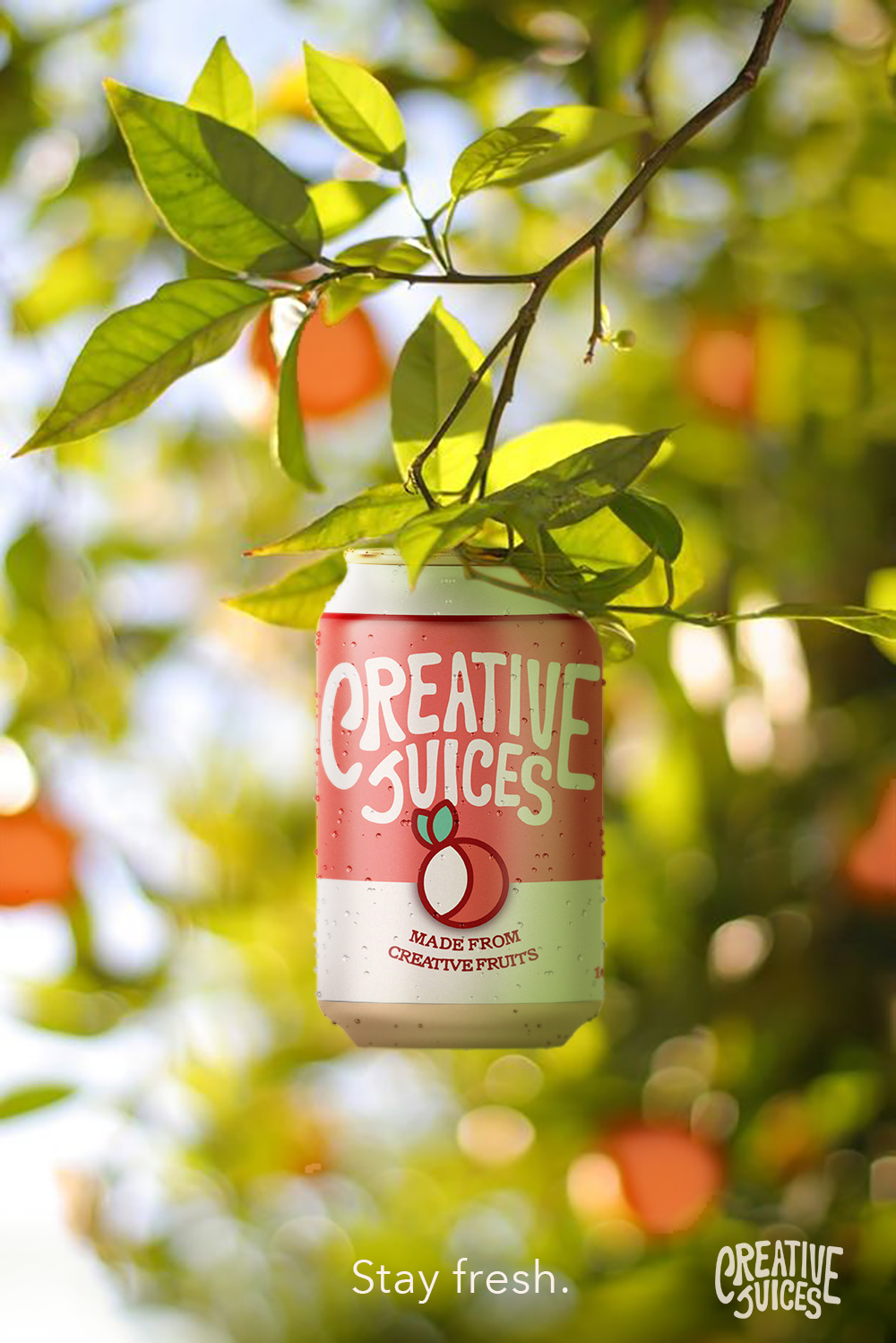 Concept advertisement for "Creative Juices."