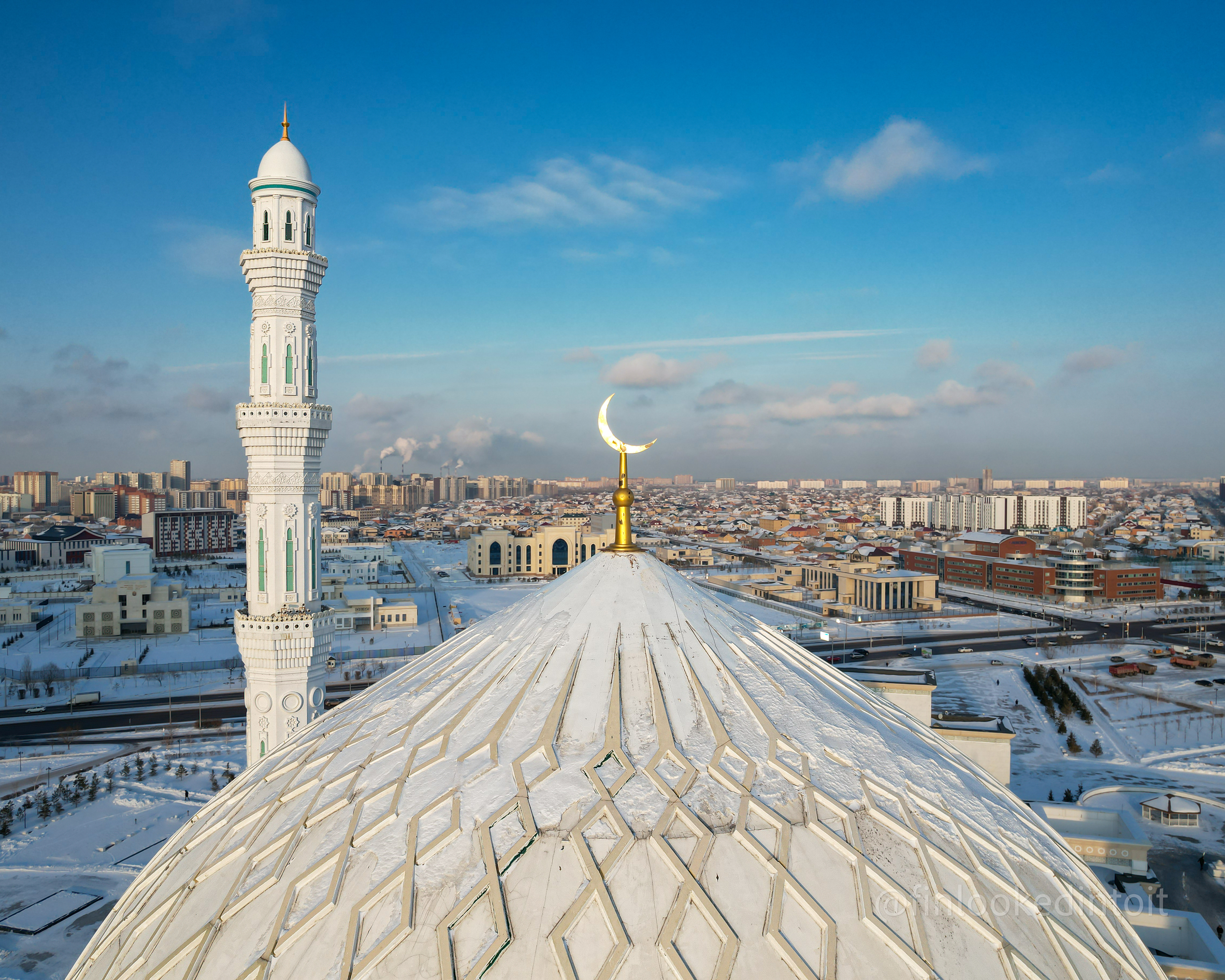 One of the most magnificent Islamic sites in all of Central Asia — The Hazrat Sultan Mosque in Astana, Kaakhstan, 02/10/2022