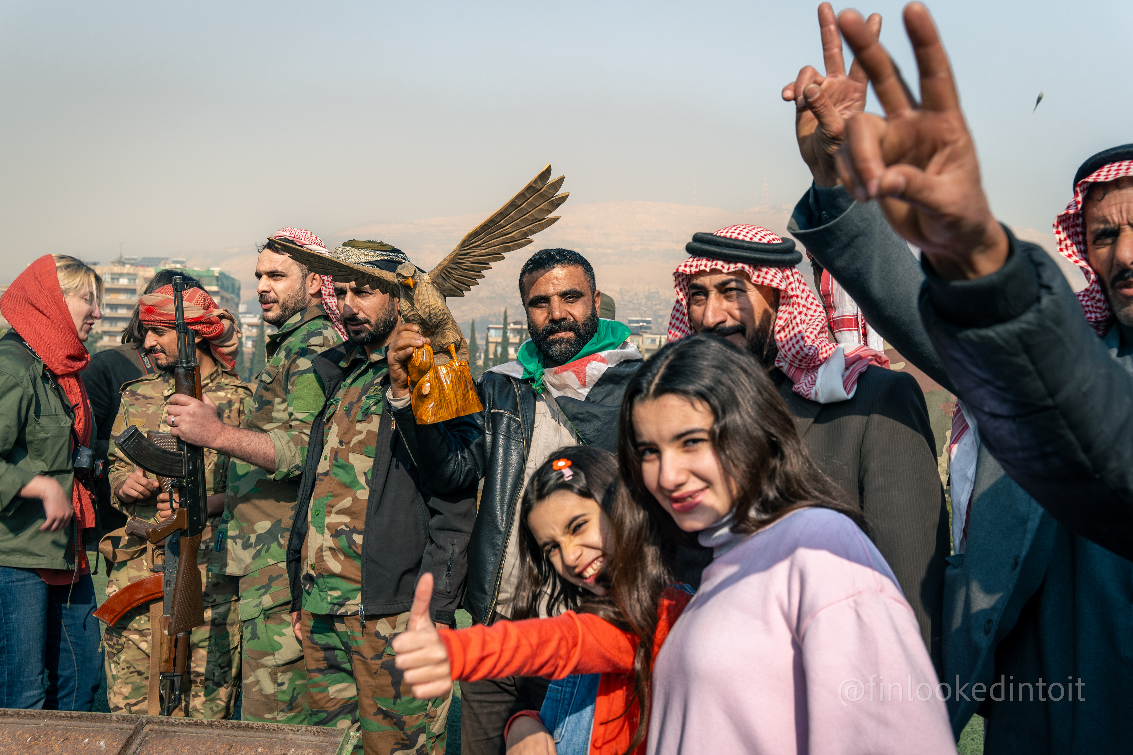 Syrians in Damascus celebrate the fall of the Assad regime, 12/9/2024