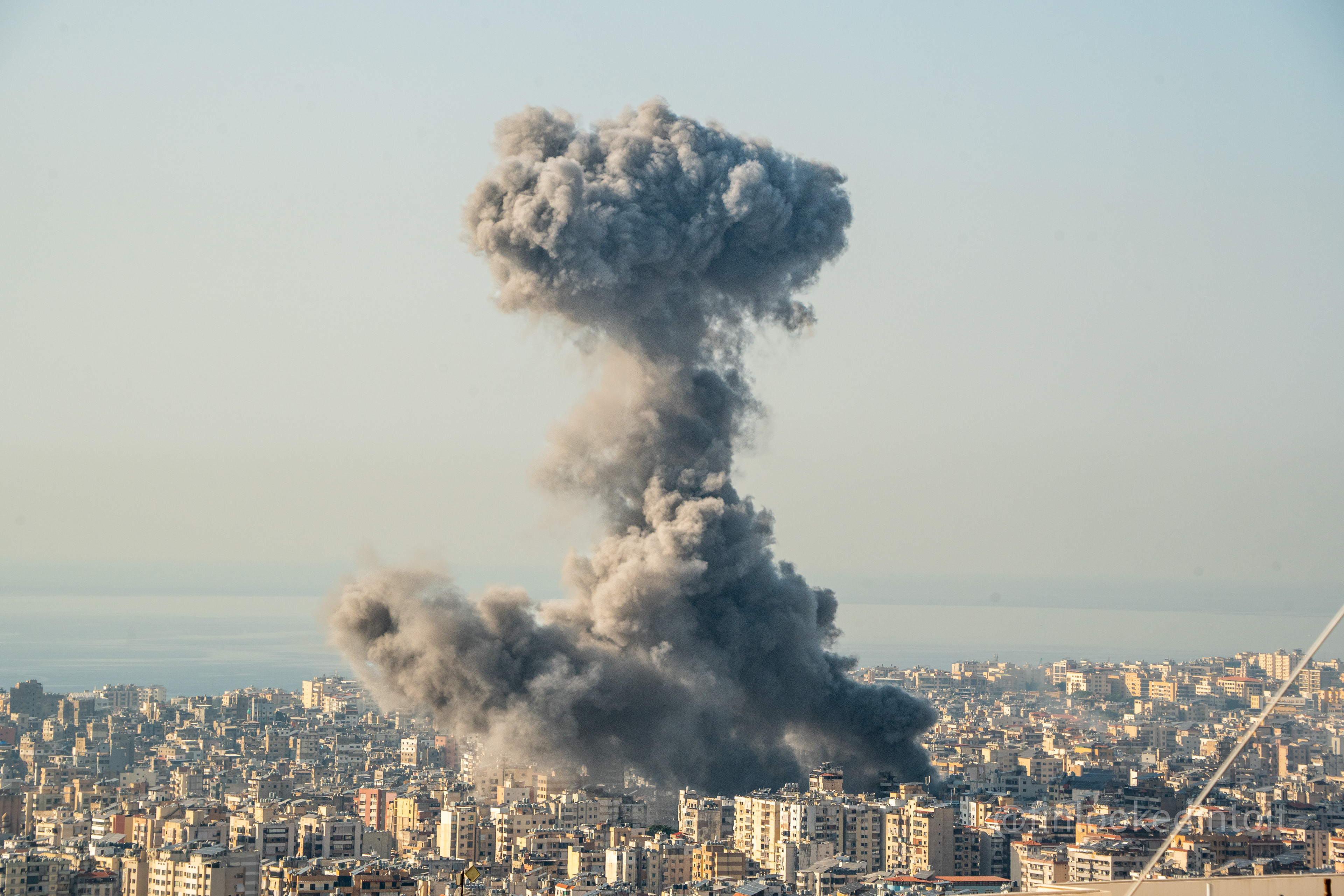 An Israeli airstrike hits the southern suburbs of Beirut, Lebanon, 11/23/2024
