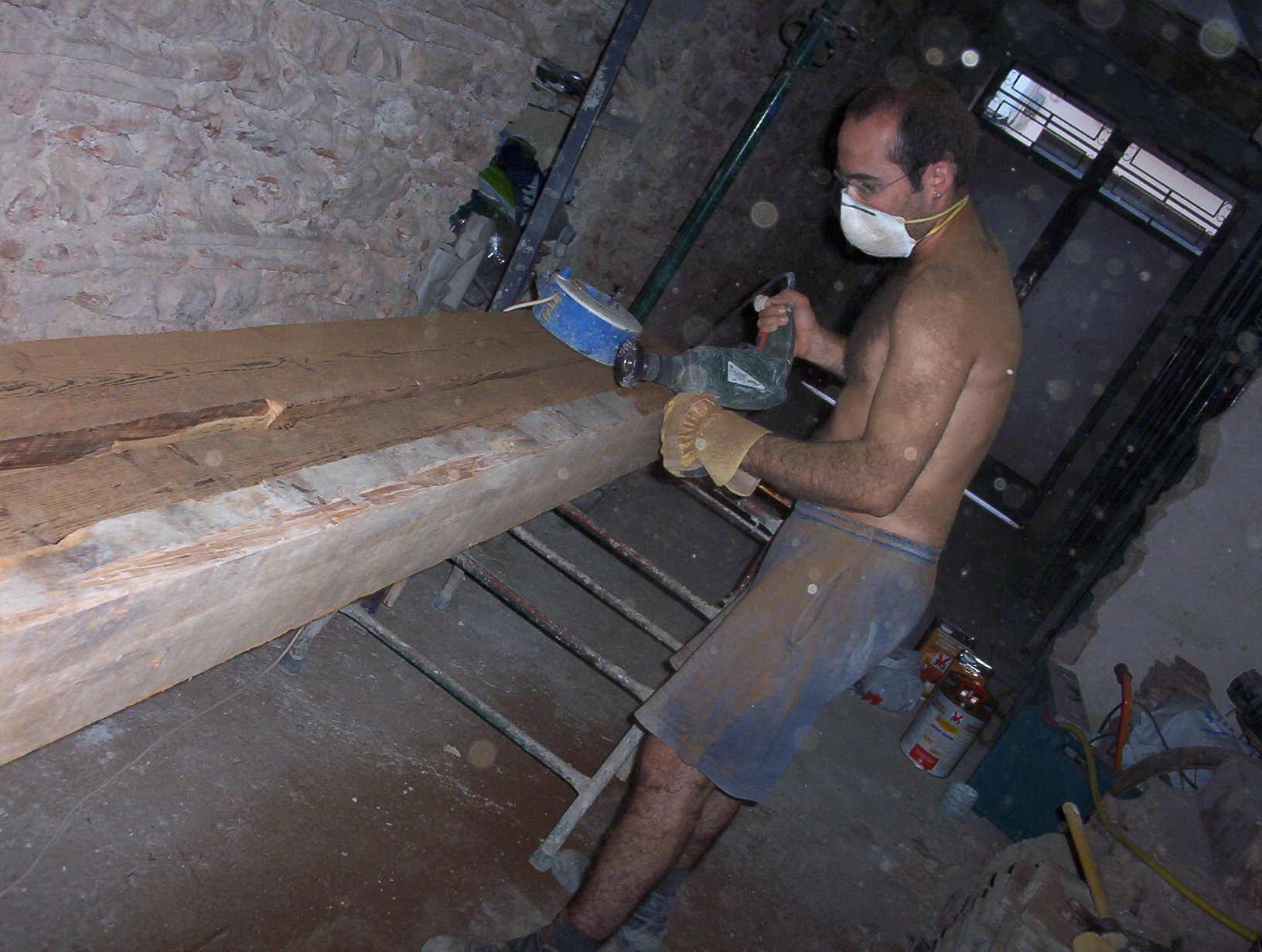 Preparación de vigas de derribo para sustitución