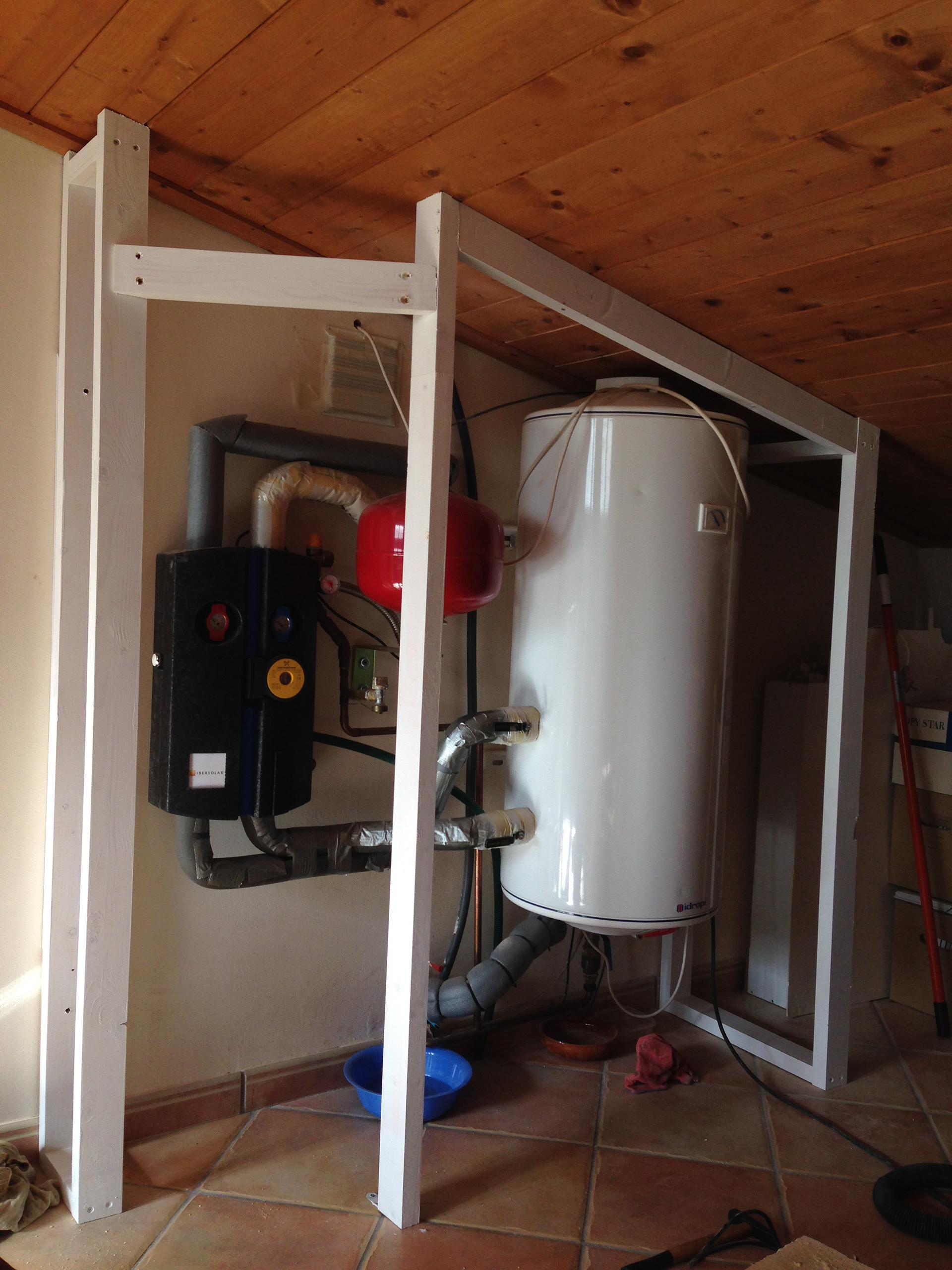 Estructura de listones de pino