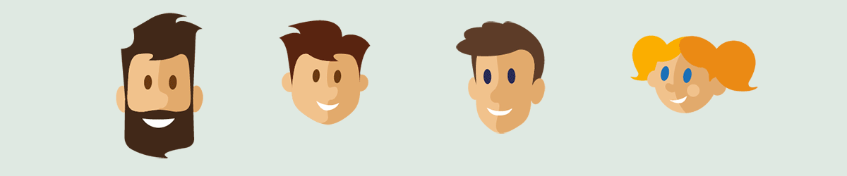 Animation of the different faces of the characters created for this digital project by Coop.