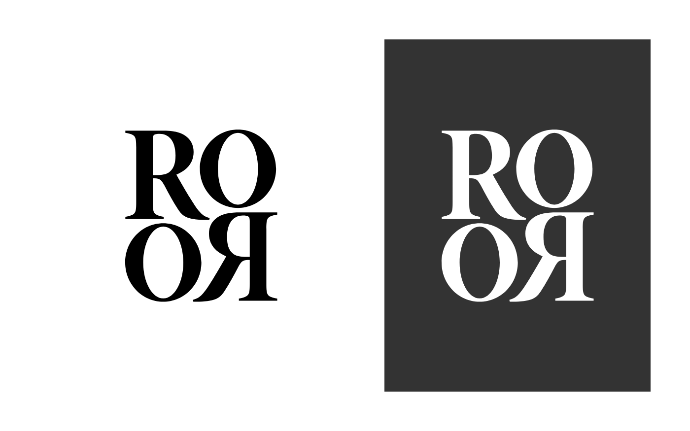 logo per Roro olio biologico romagnolo, versione in positivo e in negativo